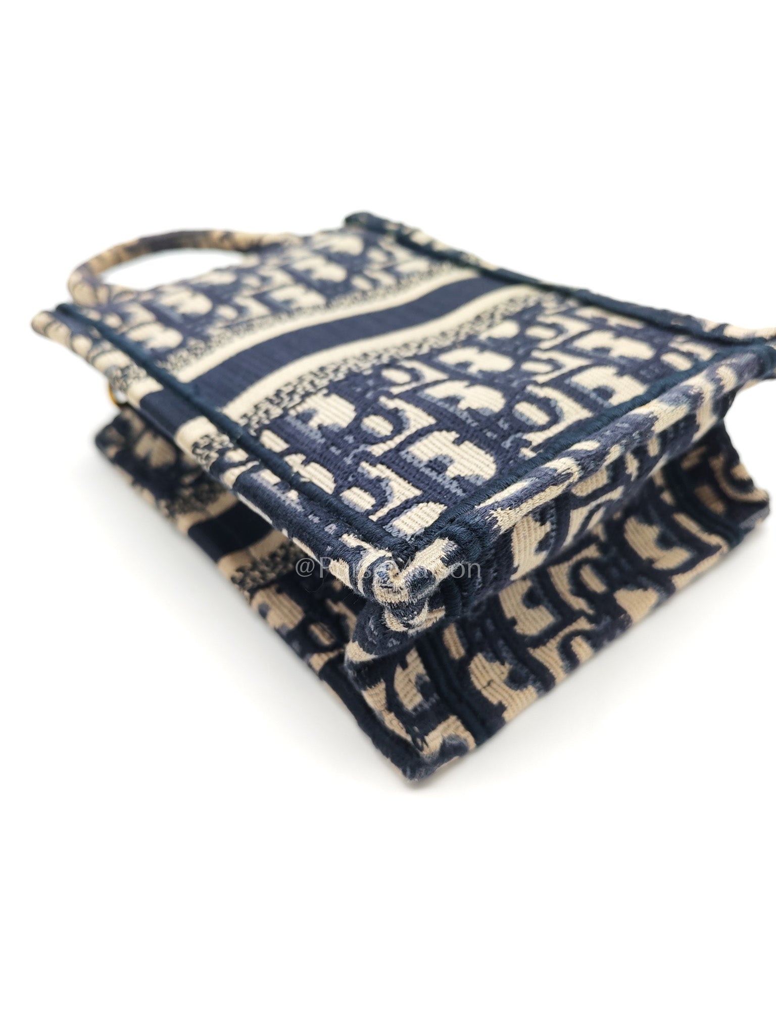 Christian Dior Mini Booktote Phone Bag in Blue Oblique Jacquard Canvas | Purse Maison Luxury Bags Shop