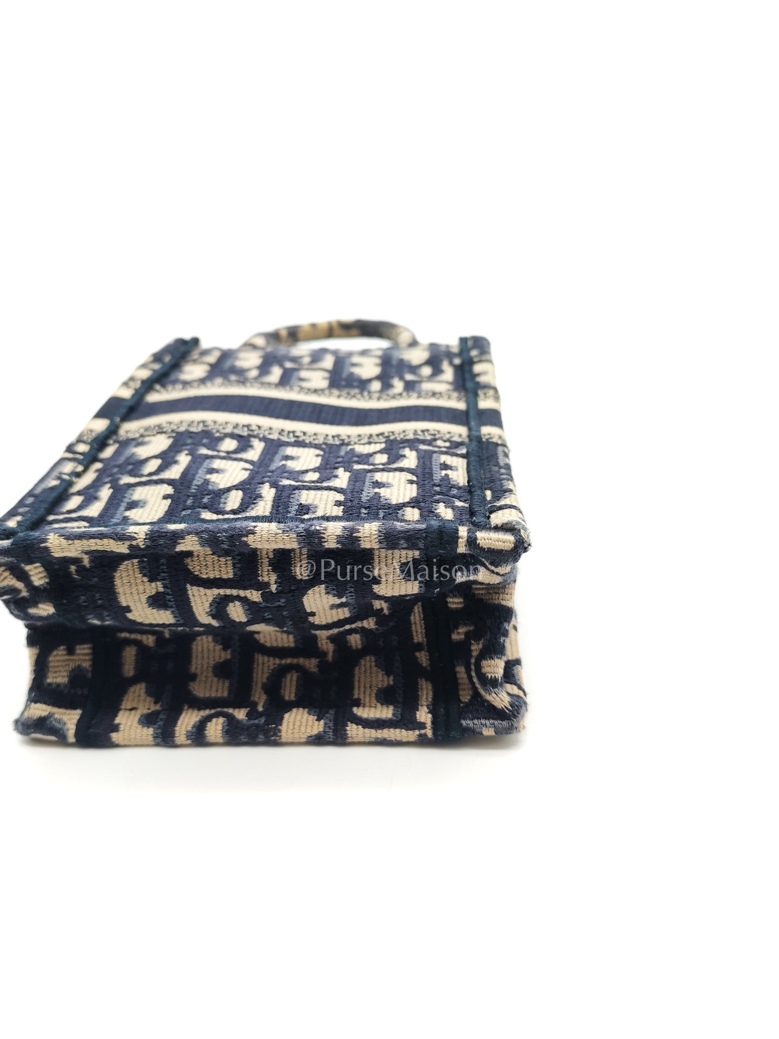 Christian Dior Mini Booktote Phone Bag in Blue Oblique Jacquard Canvas | Purse Maison Luxury Bags Shop