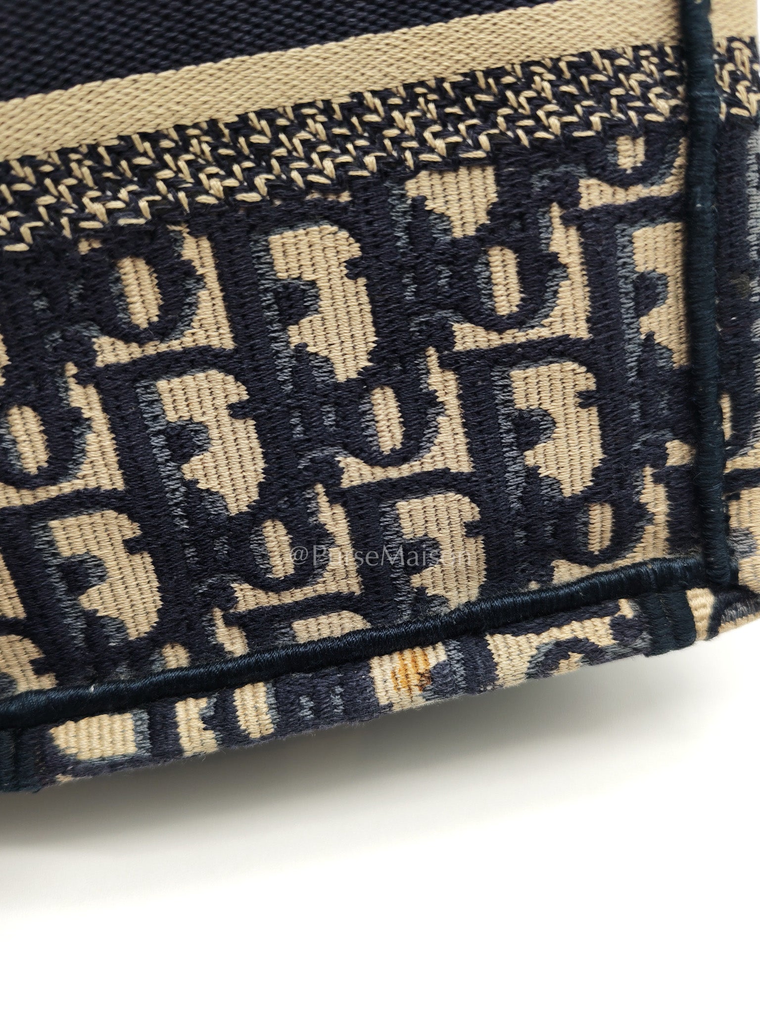 Christian Dior Mini Booktote Phone Bag in Blue Oblique Jacquard Canvas | Purse Maison Luxury Bags Shop