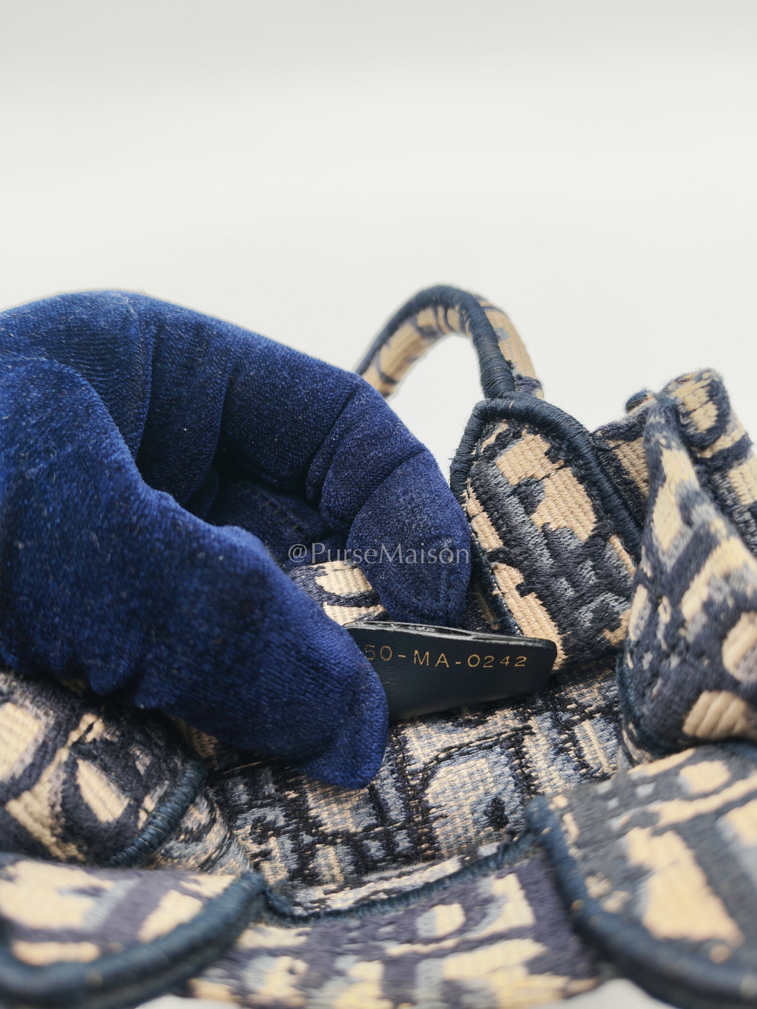 Christian Dior Mini Booktote Phone Bag in Blue Oblique Jacquard Canvas | Purse Maison Luxury Bags Shop