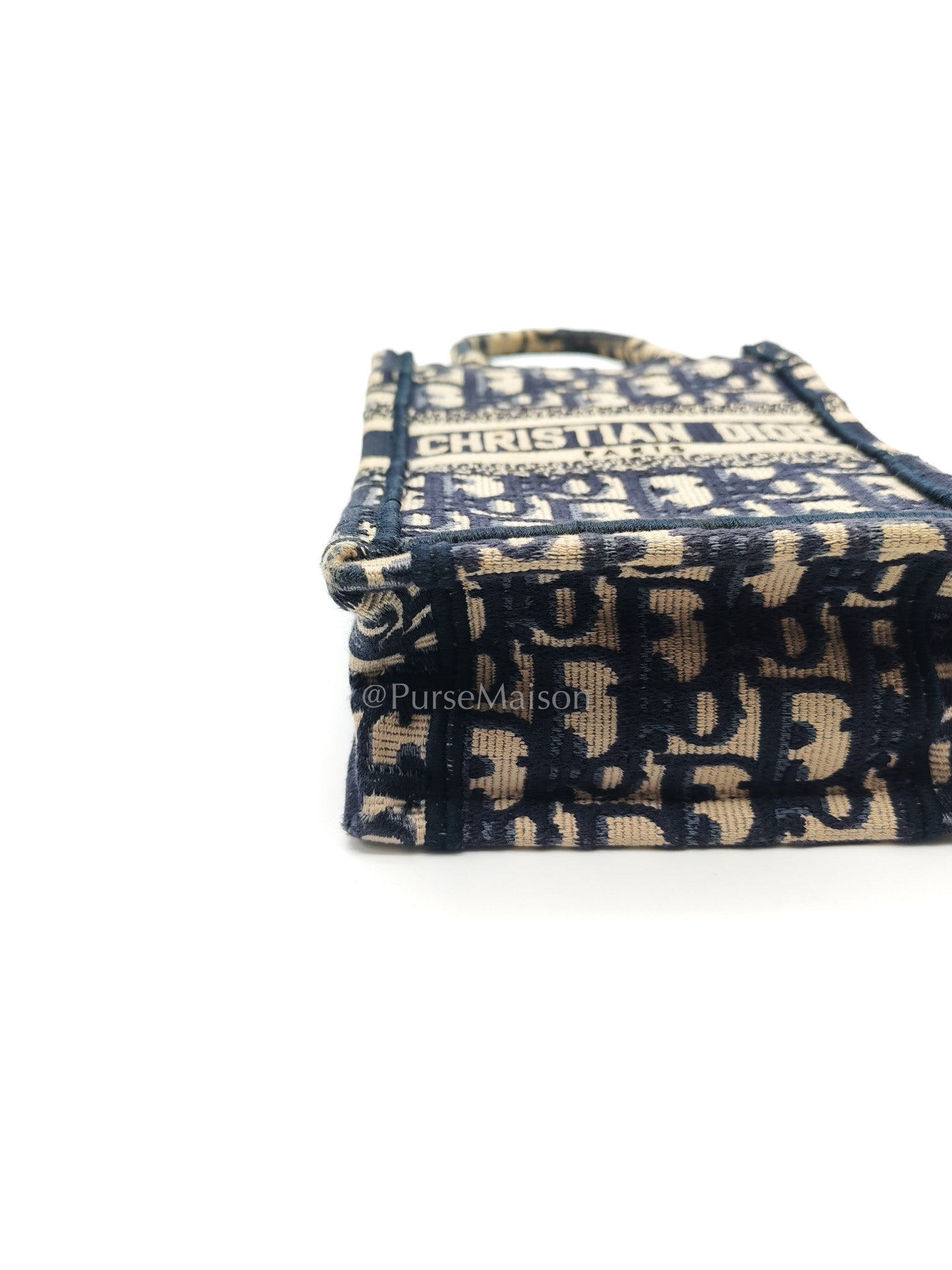 Christian Dior Mini Booktote Phone Bag in Blue Oblique Jacquard Canvas | Purse Maison Luxury Bags Shop