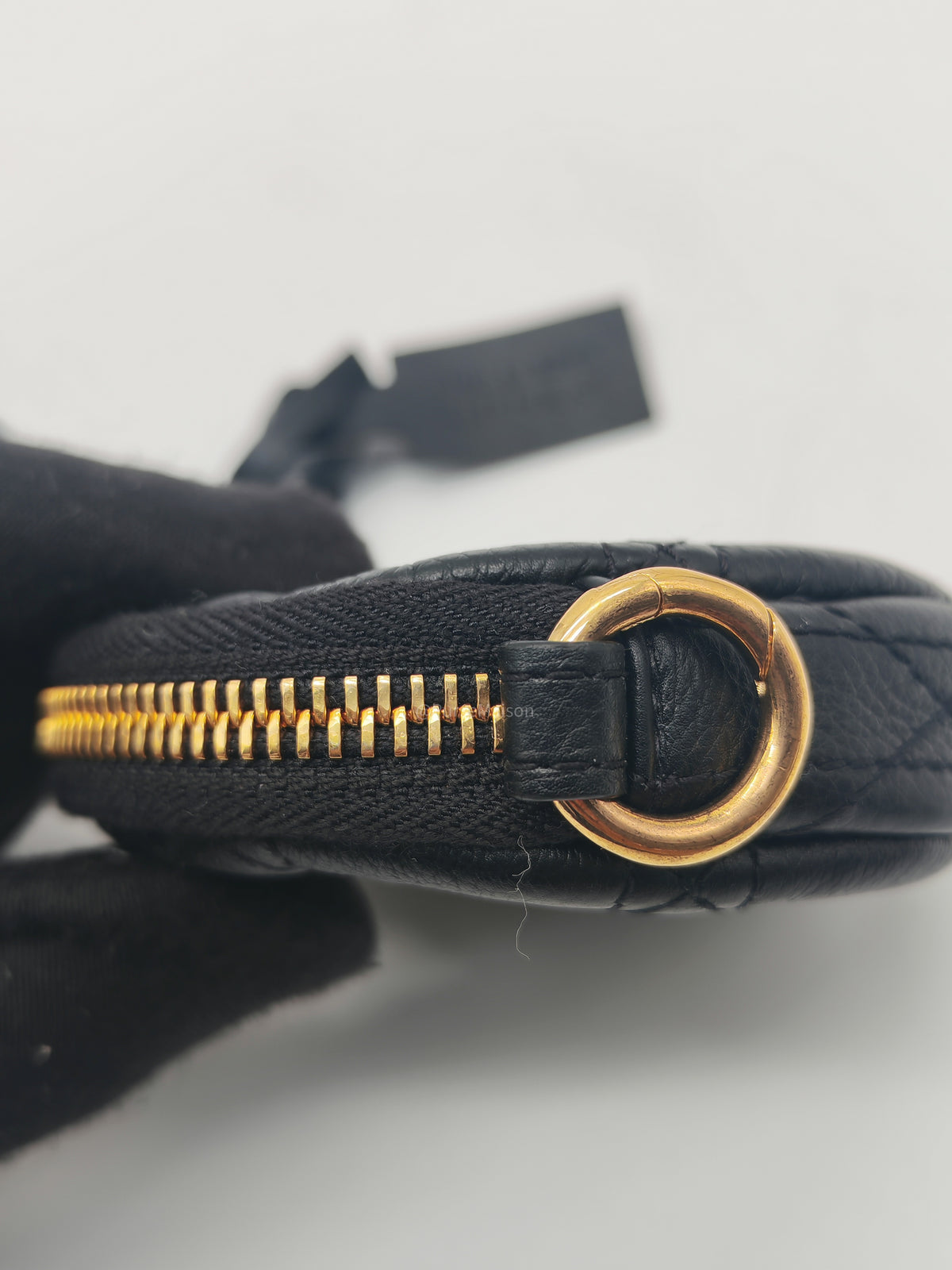 Christian Dior Mini Caro Coin Purse in Black Cannage Quilted Leather Gold Hardware | Purse Maison Luxury Bags Shop
