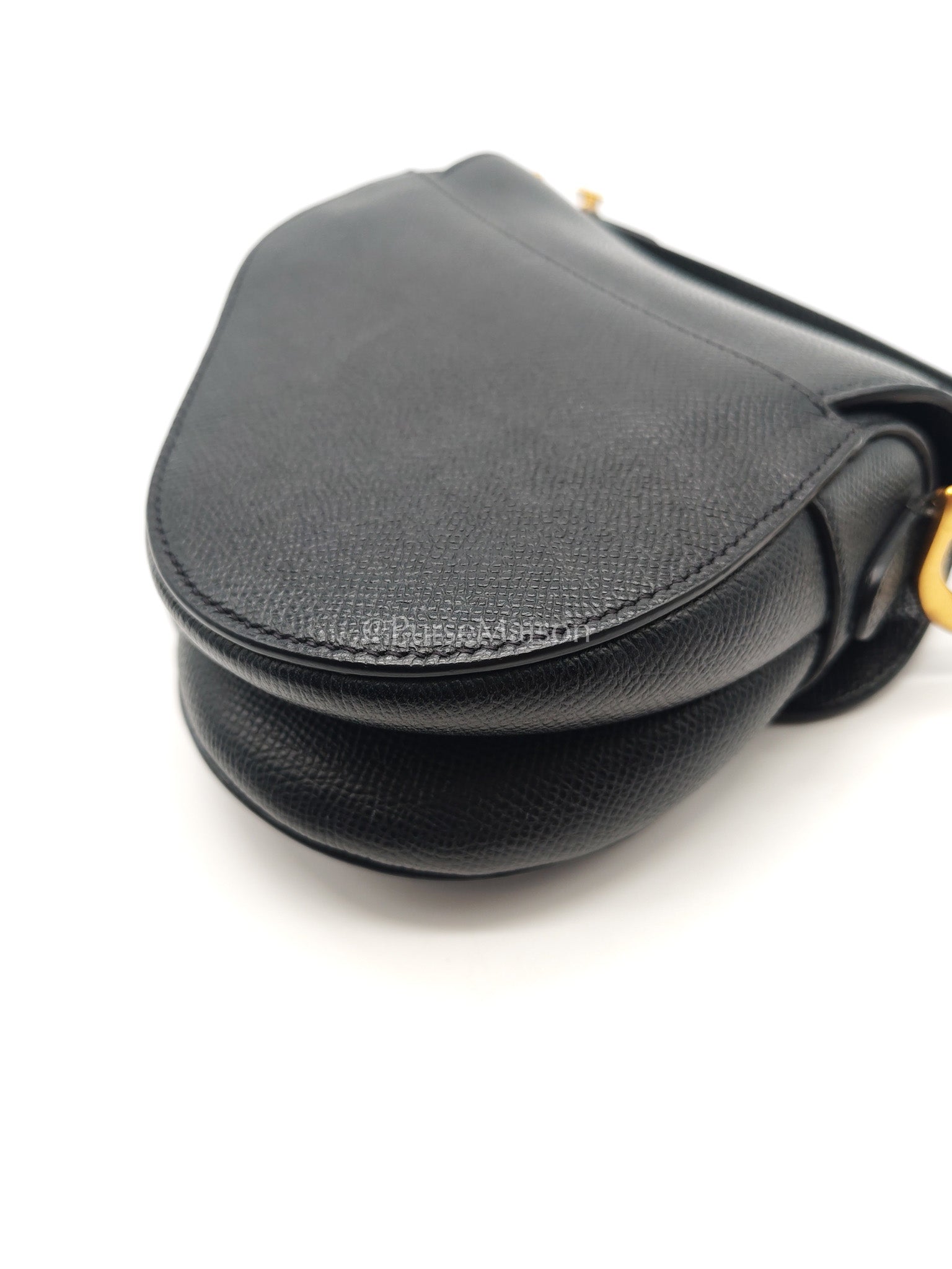 Christian Dior Mini Saddle in Black Grained Leather Top Handle Bag | Purse Maison Luxury Bags Shop