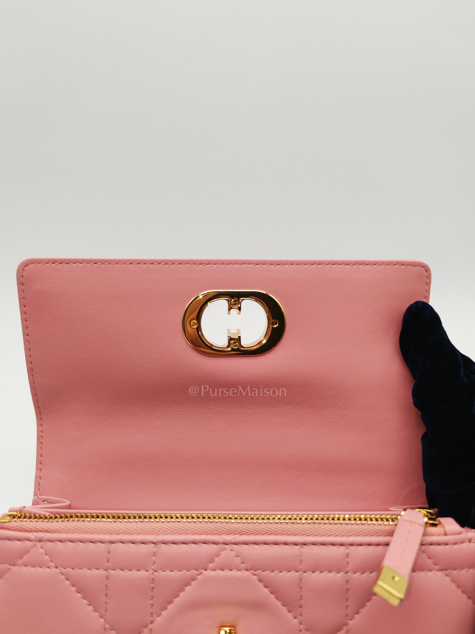 Miss Caro Mini in Pink Cannage Lambskin Leather Chain Bag | Purse Maison Luxury Bags Shop