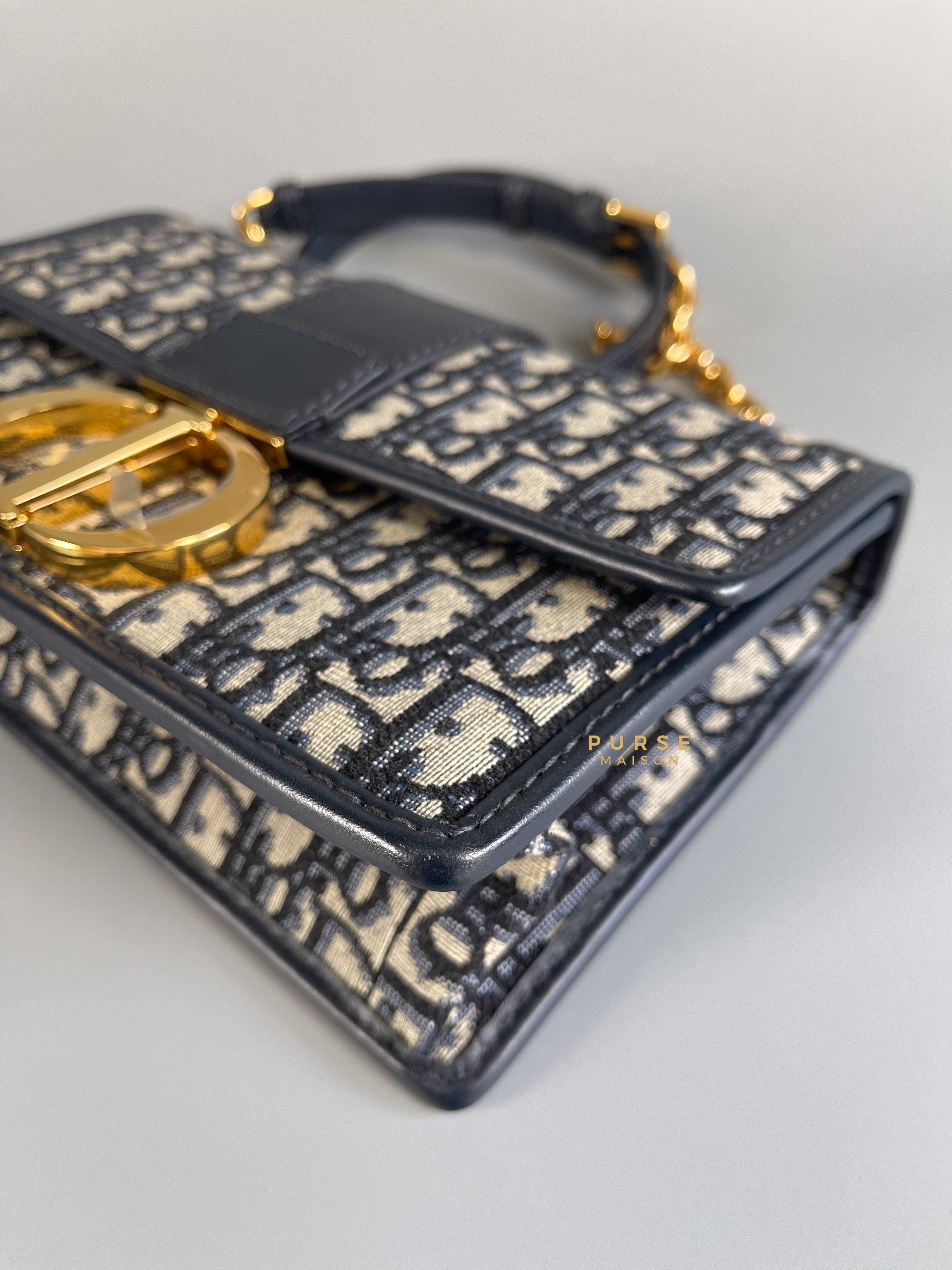 Christian Dior Montaigne 30 Oblique Embroidery Chain Bag in Gold Hardware | Purse Maison Luxury Bags Shop