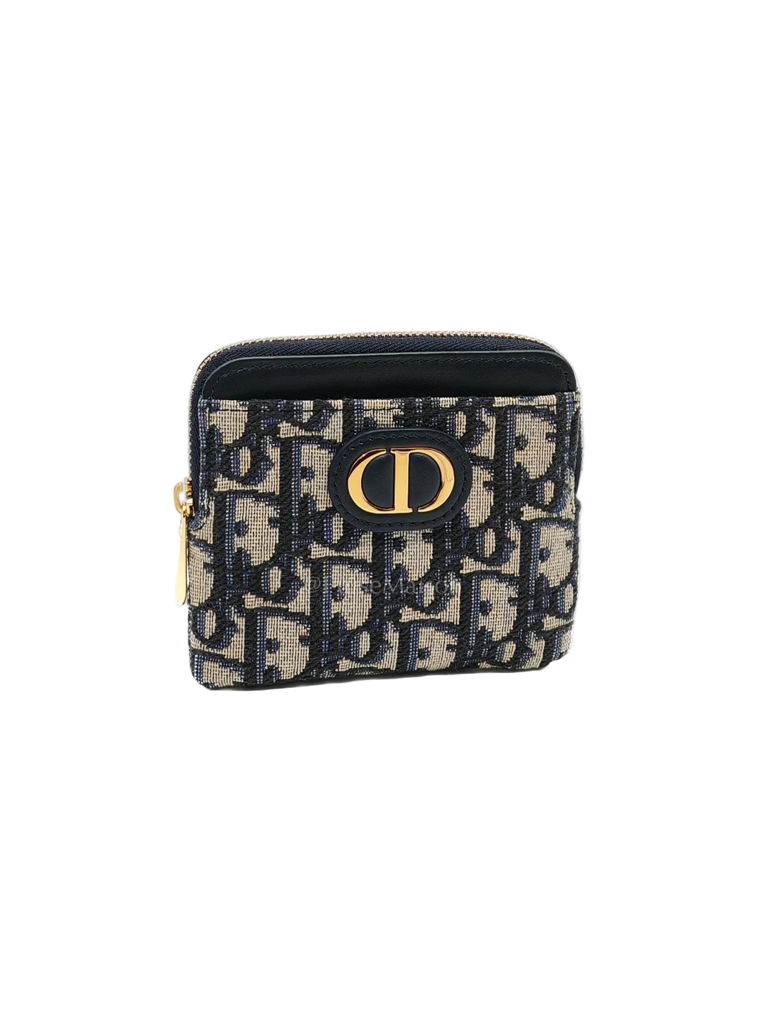 Christian Dior Montaigne Lavender Wallet Blue Oblique Jacquard Zip Card Holder Wallet | Purse Maison Luxury Bags Shop