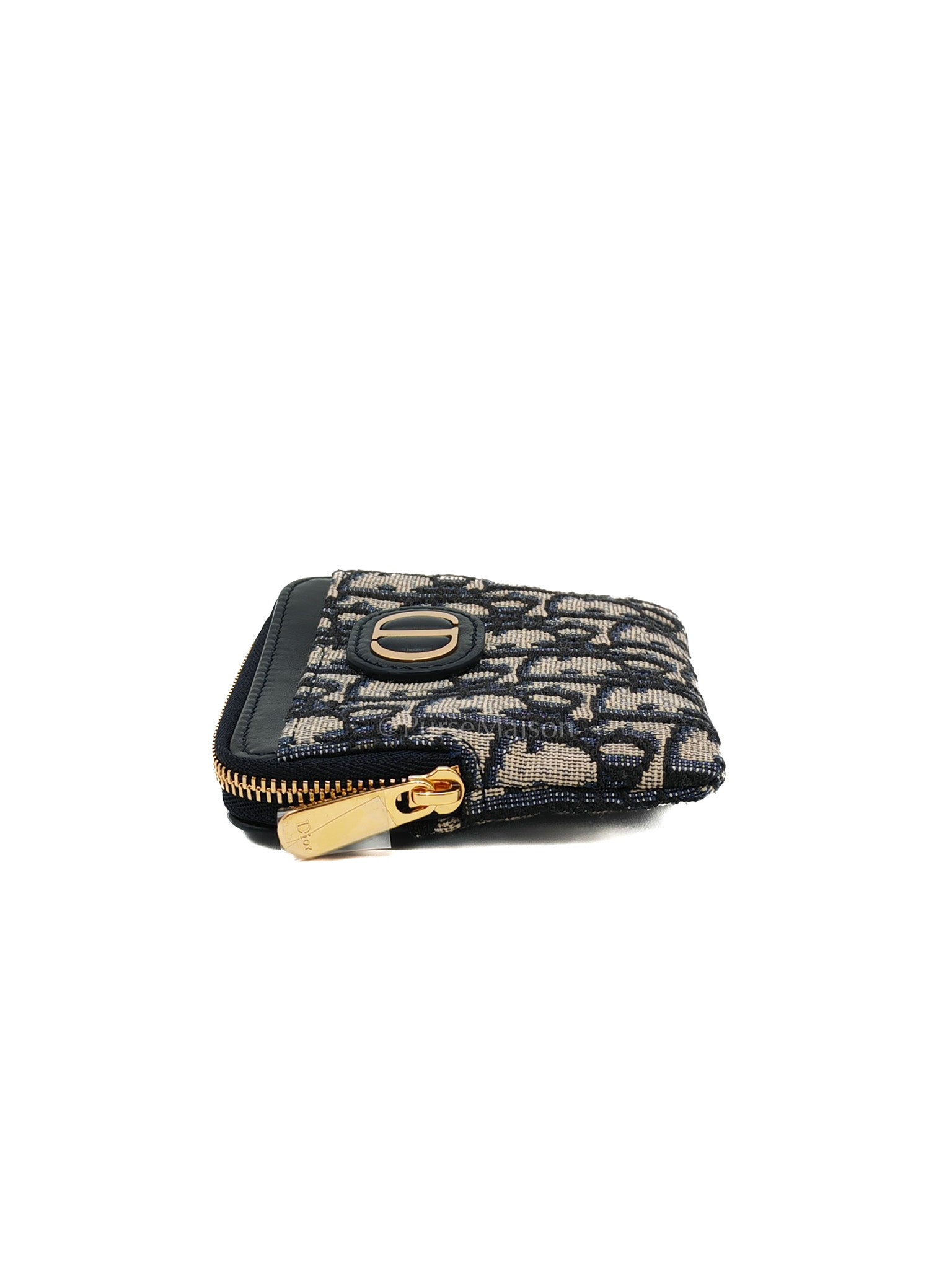 Christian Dior Montaigne Lavender Wallet Blue Oblique Jacquard Zip Card Holder Wallet | Purse Maison Luxury Bags Shop