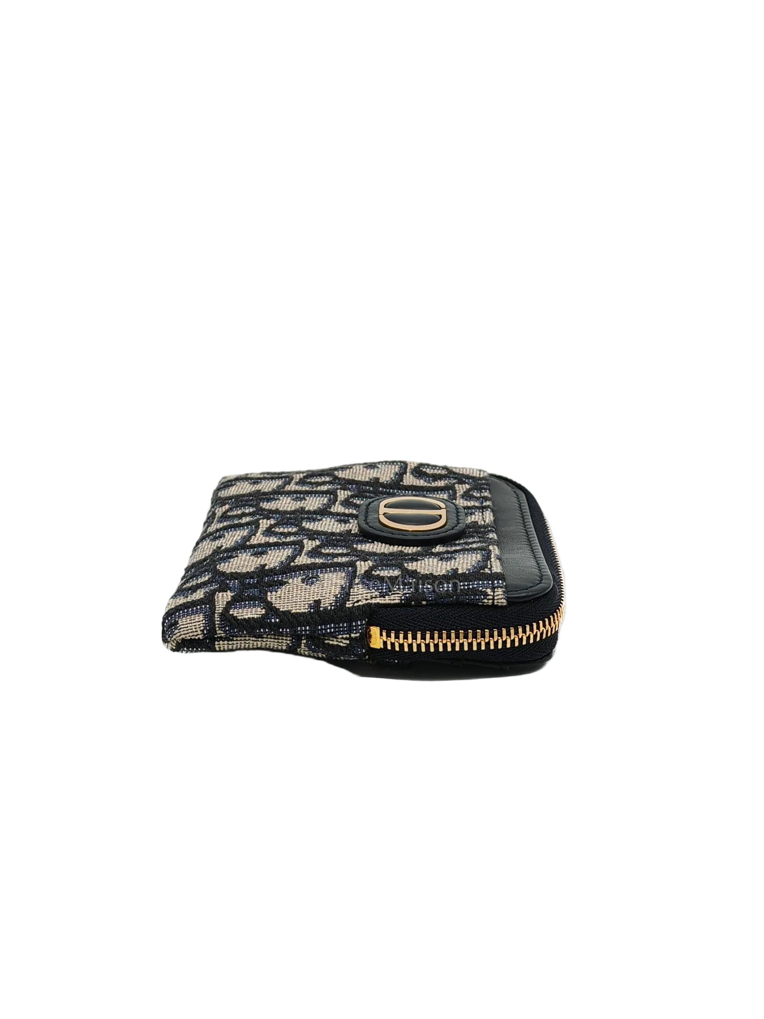 Christian Dior Montaigne Lavender Wallet Blue Oblique Jacquard Zip Card Holder Wallet | Purse Maison Luxury Bags Shop
