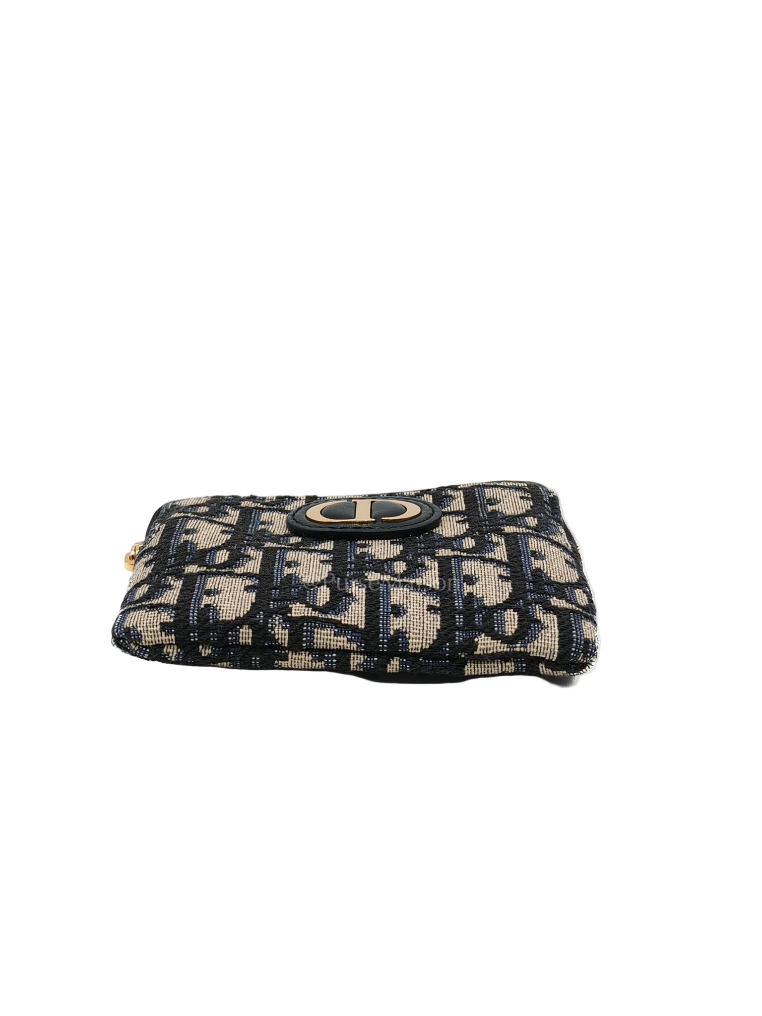 Christian Dior Montaigne Lavender Wallet Blue Oblique Jacquard Zip Card Holder Wallet | Purse Maison Luxury Bags Shop