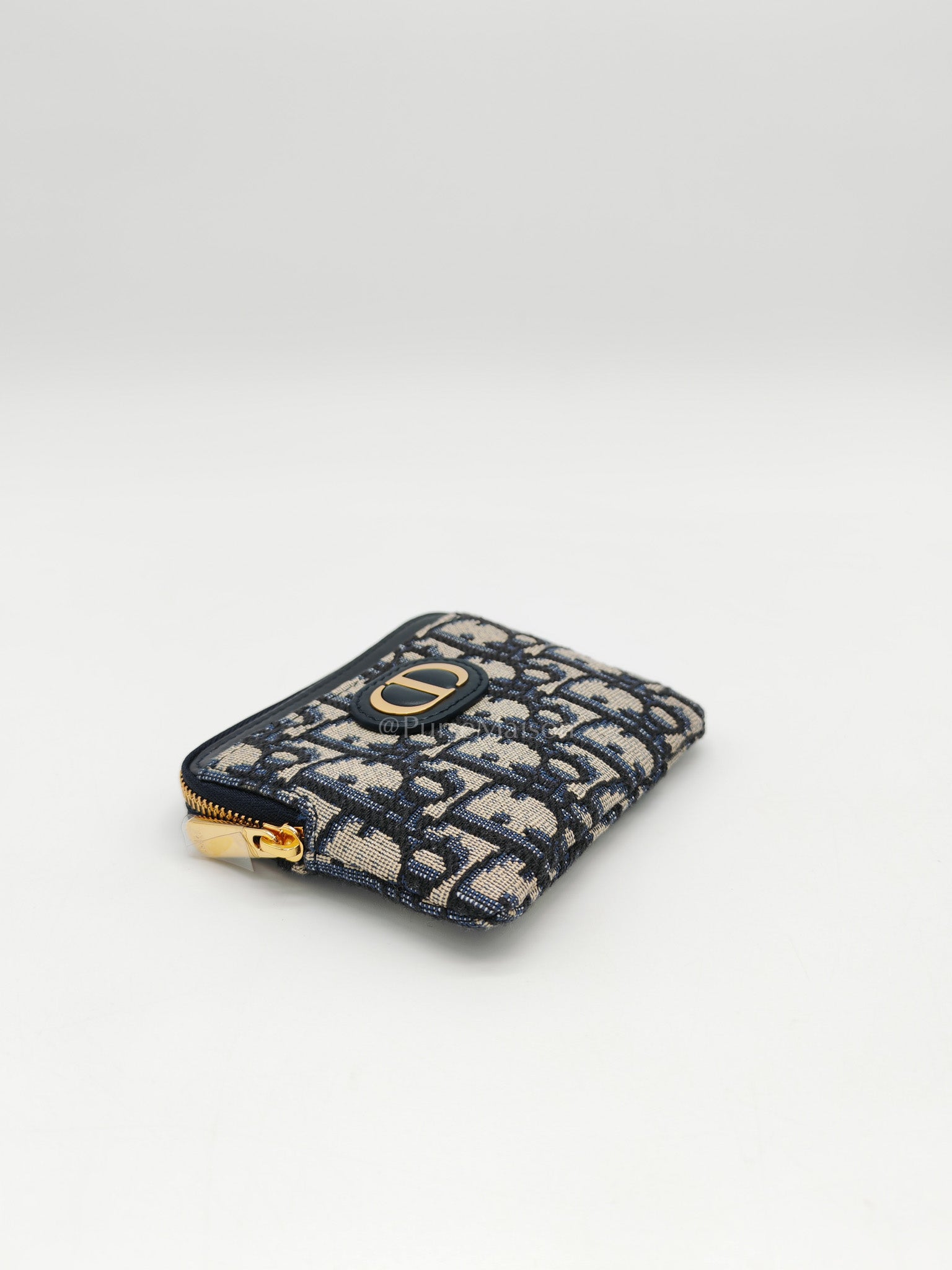 Christian Dior Montaigne Lavender Wallet Blue Oblique Jacquard Zip Card Holder Wallet | Purse Maison Luxury Bags Shop