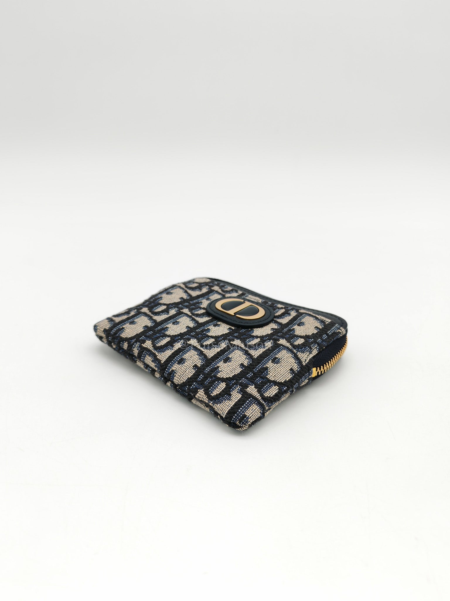Christian Dior Montaigne Lavender Wallet Blue Oblique Jacquard Zip Card Holder Wallet | Purse Maison Luxury Bags Shop
