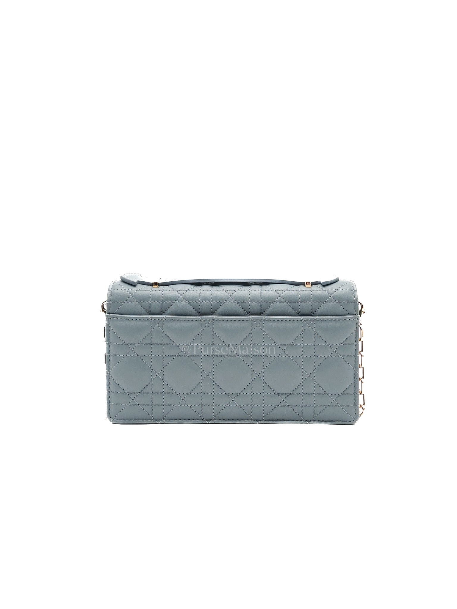 My Dior Mini Top Handle Bag in Cloud Blue Cannage Lambskin Leather Light Gold Hardware | Purse Maison Luxury Bags Shop