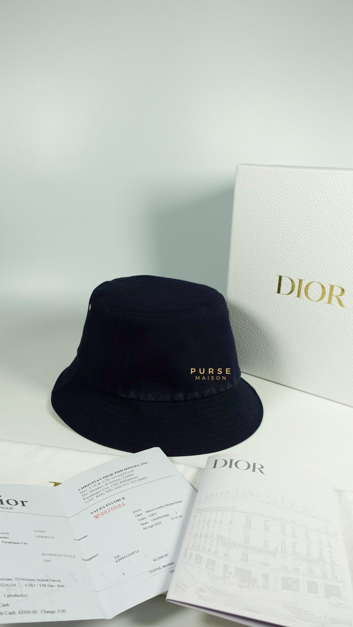 Christian Dior Oblique Reversible Teddy-D Brim Bucket Hat Size 58