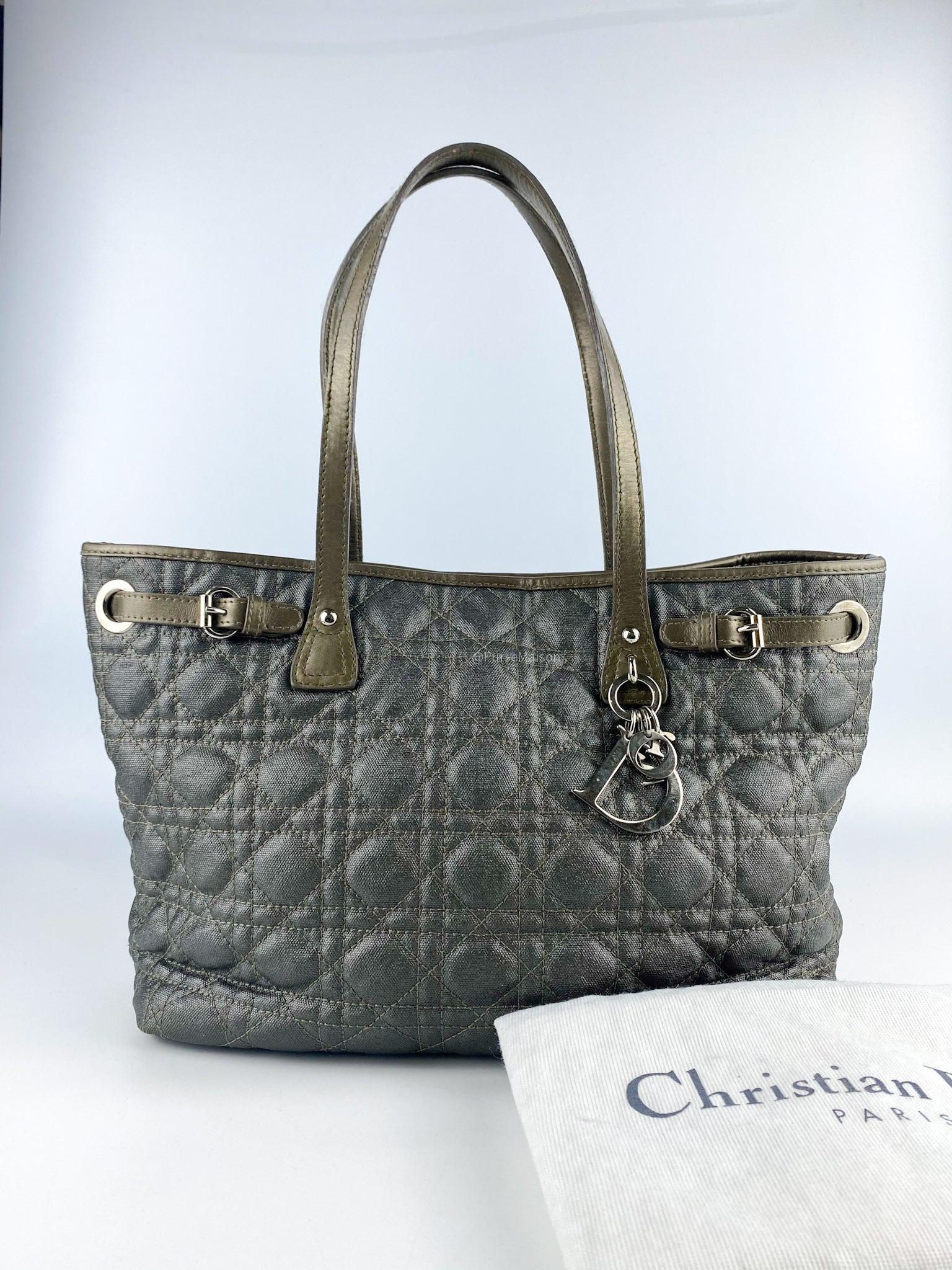 Christian Dior Panarea Tote Metallic Canvas Small