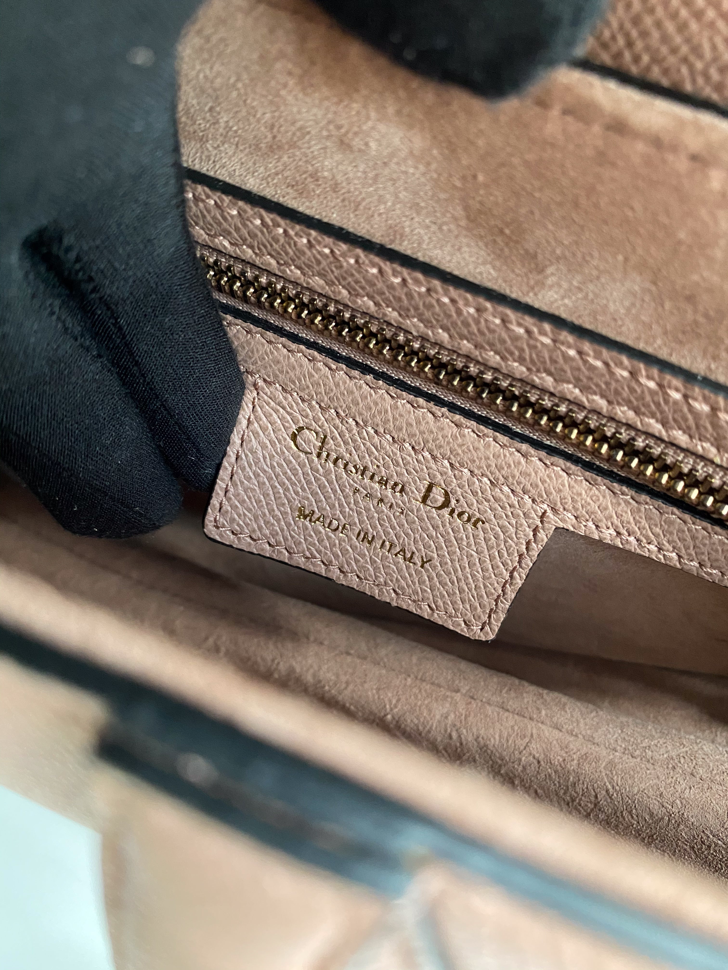 Christian Dior Saddle Blush Taupe Grained Calfskin Leather