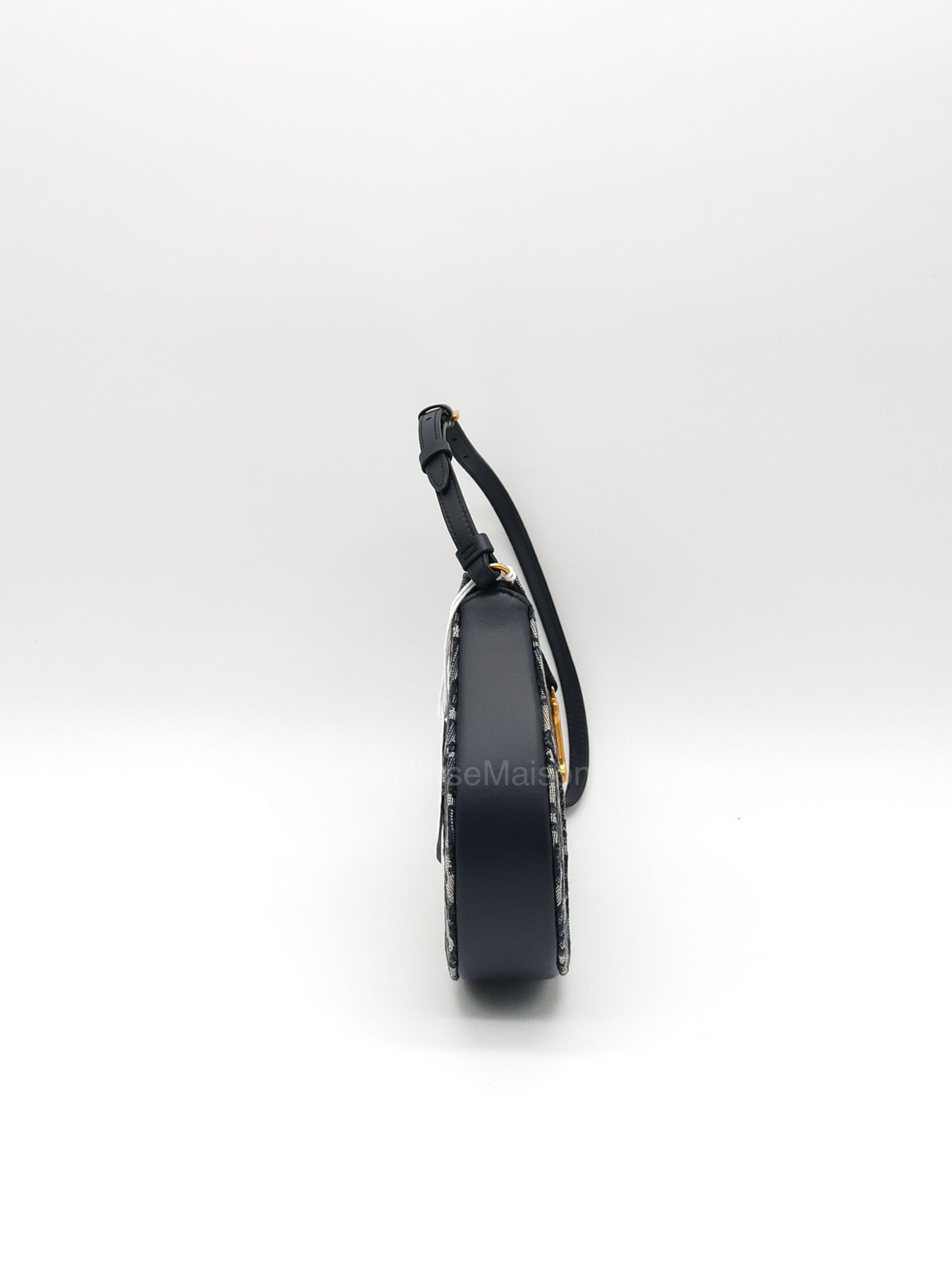 Christian Dior Saddle Rodeo Pouch in Blue Dior Oblique Jacquard Canvas and Aged Gold Hardware | Purse Maison Luxury Bags Shop