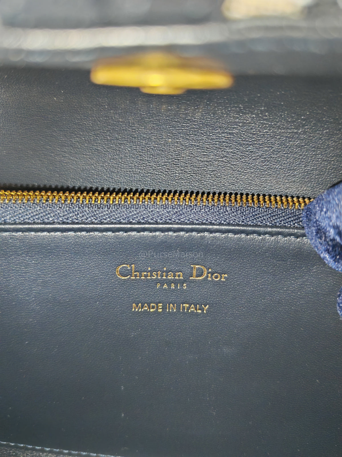 Christian Dior Small Saddle Pouch with Chain in Blue Dior Oblique Jacquard | Purse Maison Luxury Bags Shop