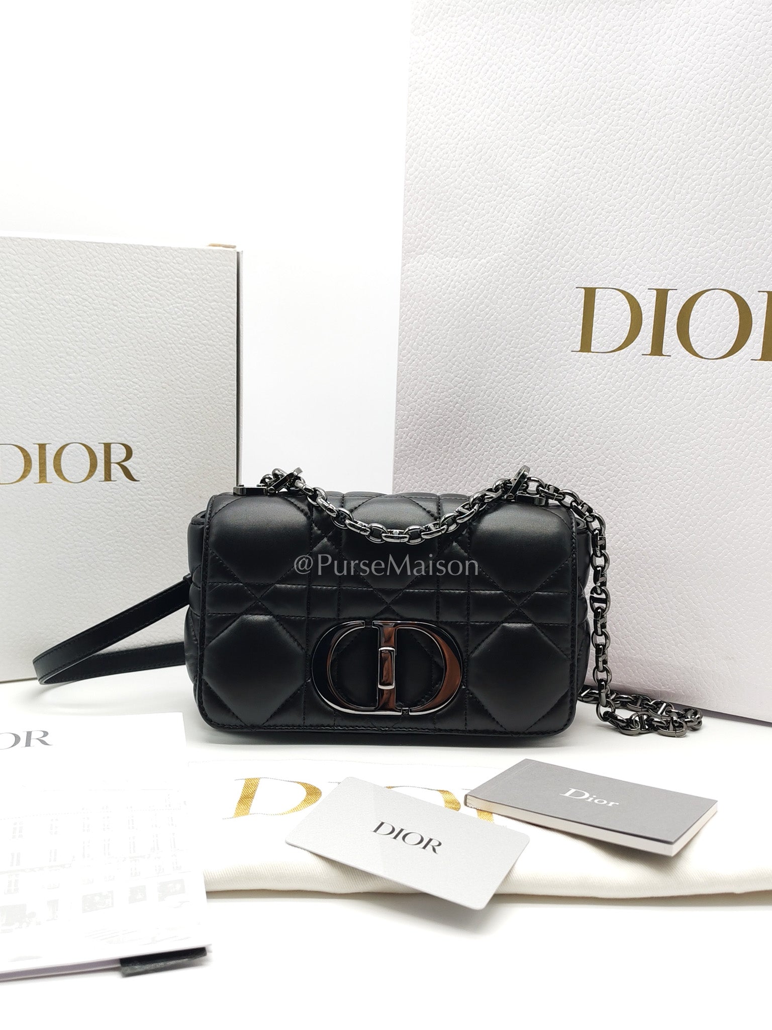 Christian Dior Soft Caro in Small Cannage Lambskin Leather Shoulder Bag | Purse Maison Luxury Bags Shop