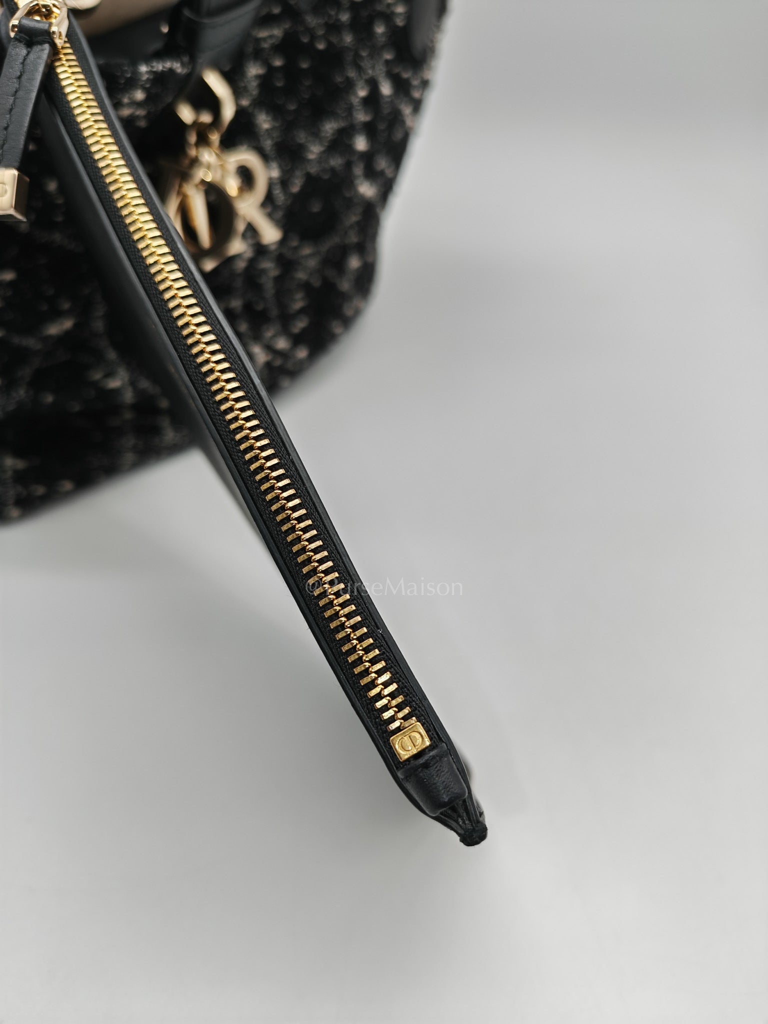 Toujours Medium in Black Calfskin and Tweed Canvas | Purse Maison Luxury Bags Shop