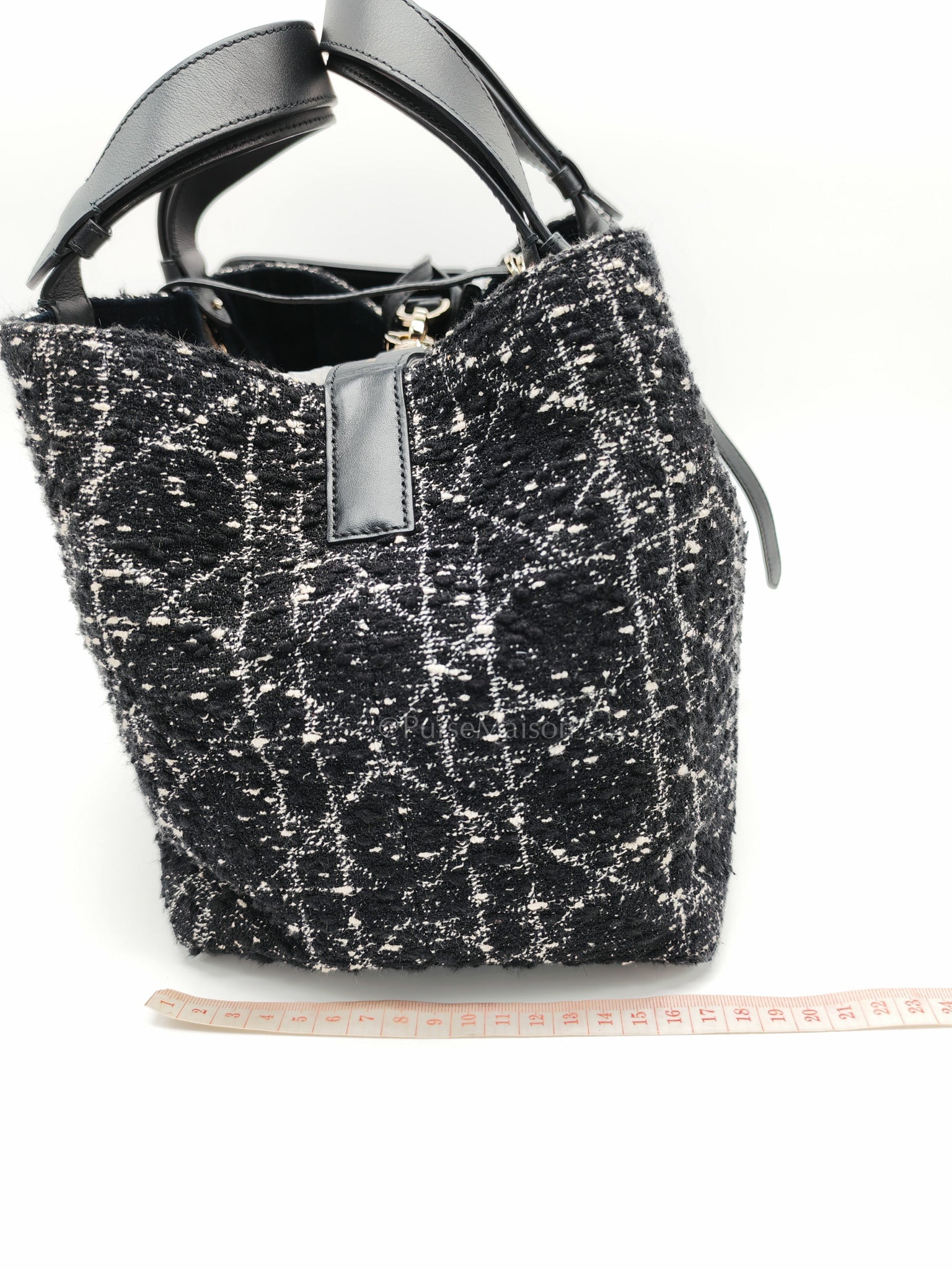 Toujours Medium in Black Calfskin and Tweed Canvas | Purse Maison Luxury Bags Shop