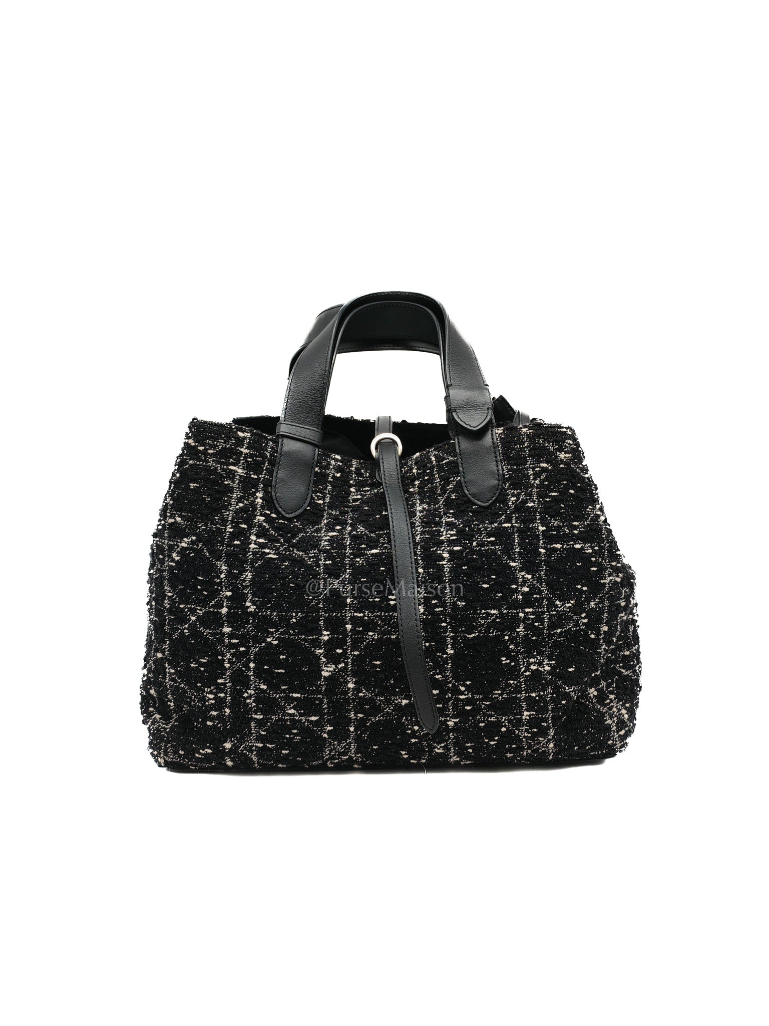 Toujours Medium in Black Calfskin and Tweed Canvas | Purse Maison Luxury Bags Shop