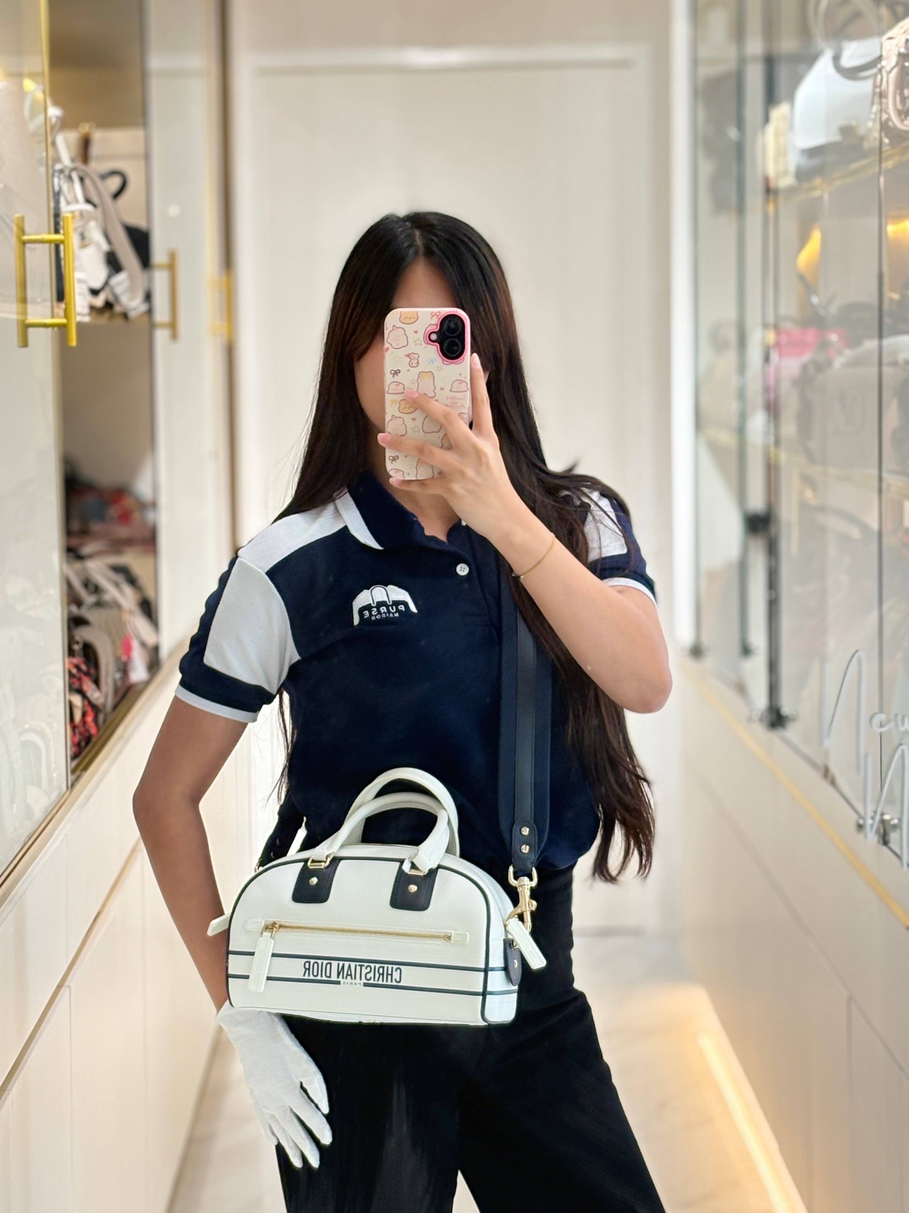 Christian Dior Vibe Zip Small Bowling Calfskin Shoulder Bag | Purse Maison Luxury Bags Shop