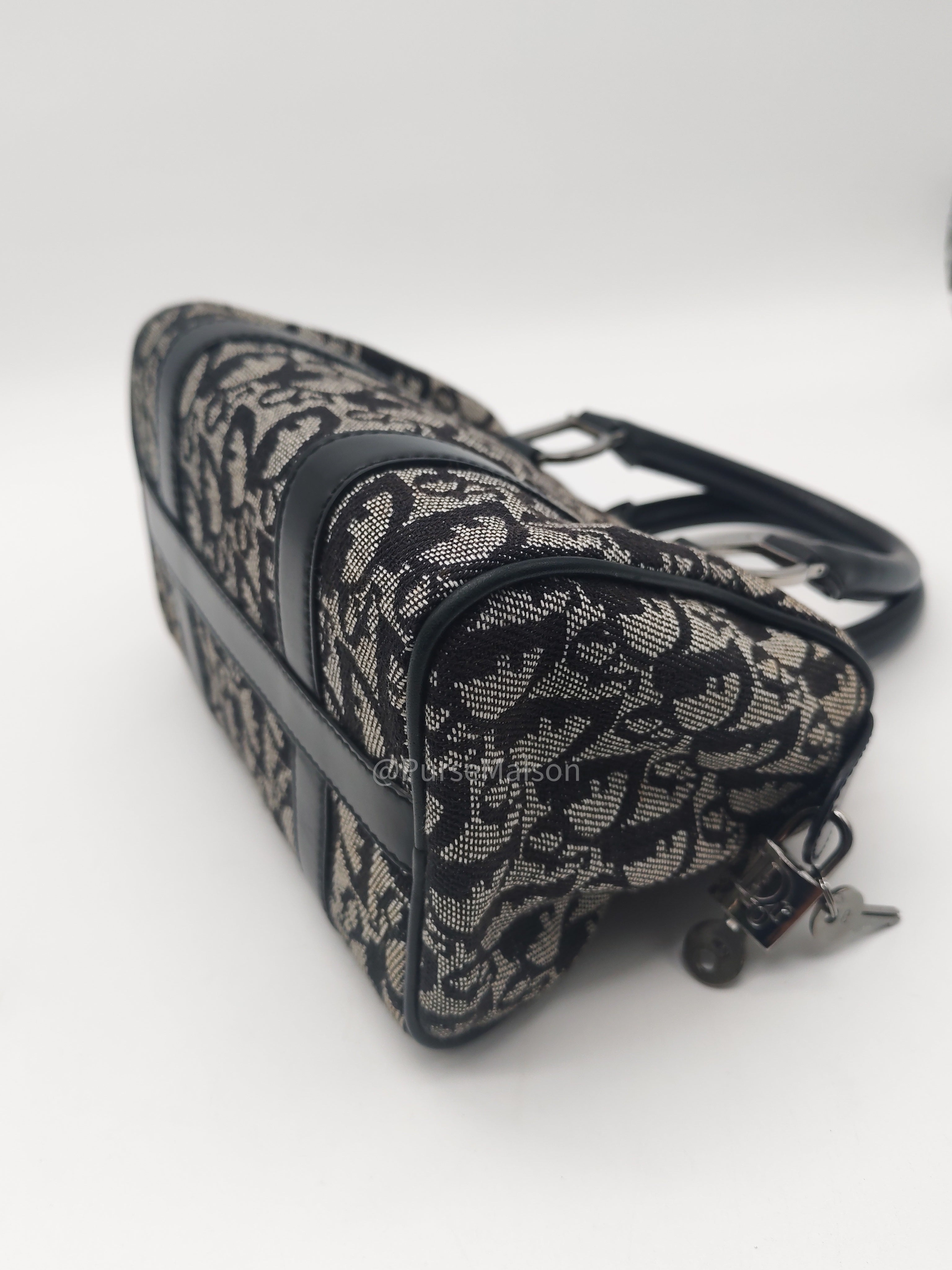 Christian Dior Vintage Boston Bag Mini in Trotter Monogram Canvas | Purse Maison Luxury Bags Shop