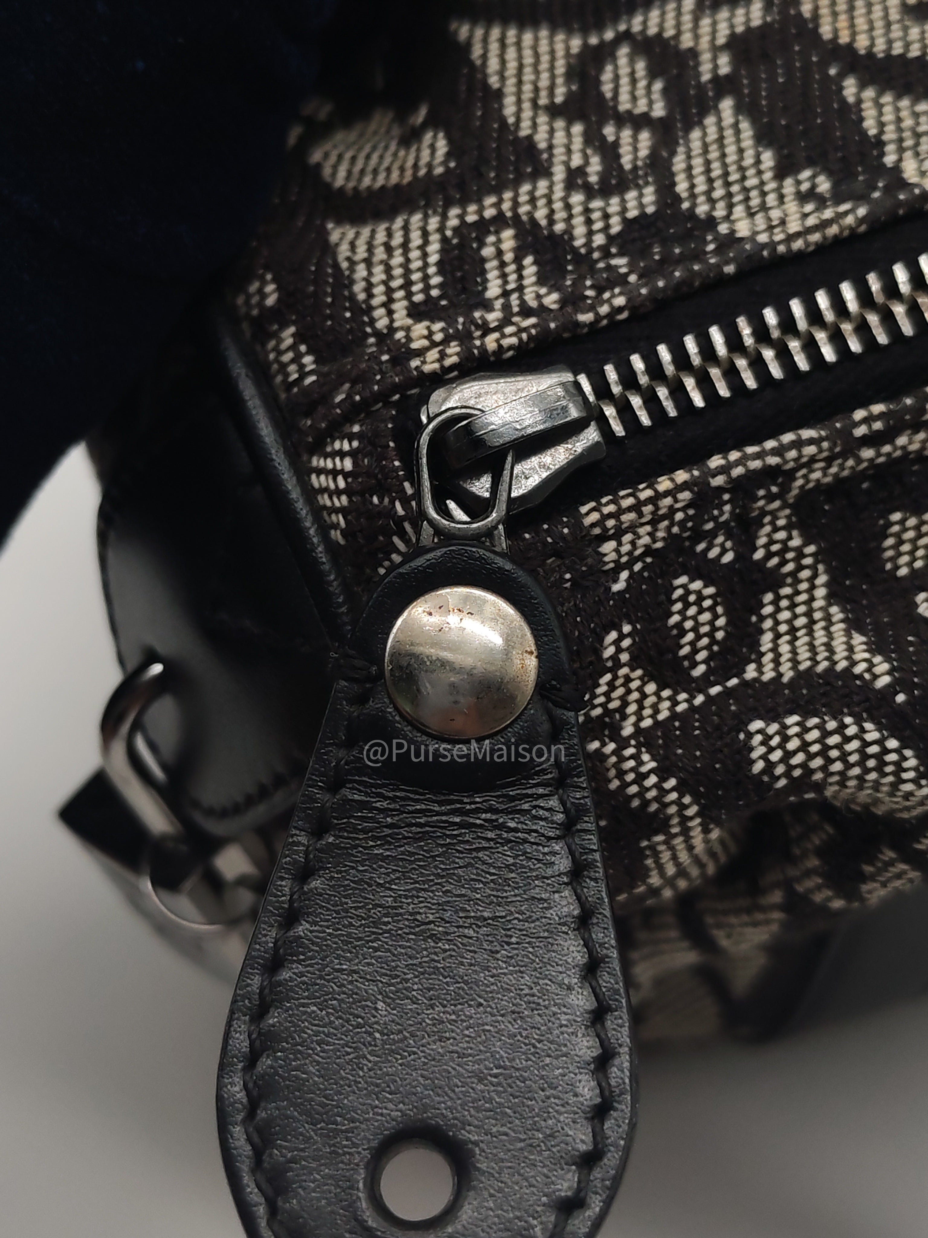 Christian Dior Vintage Boston Bag Mini in Trotter Monogram Canvas | Purse Maison Luxury Bags Shop
