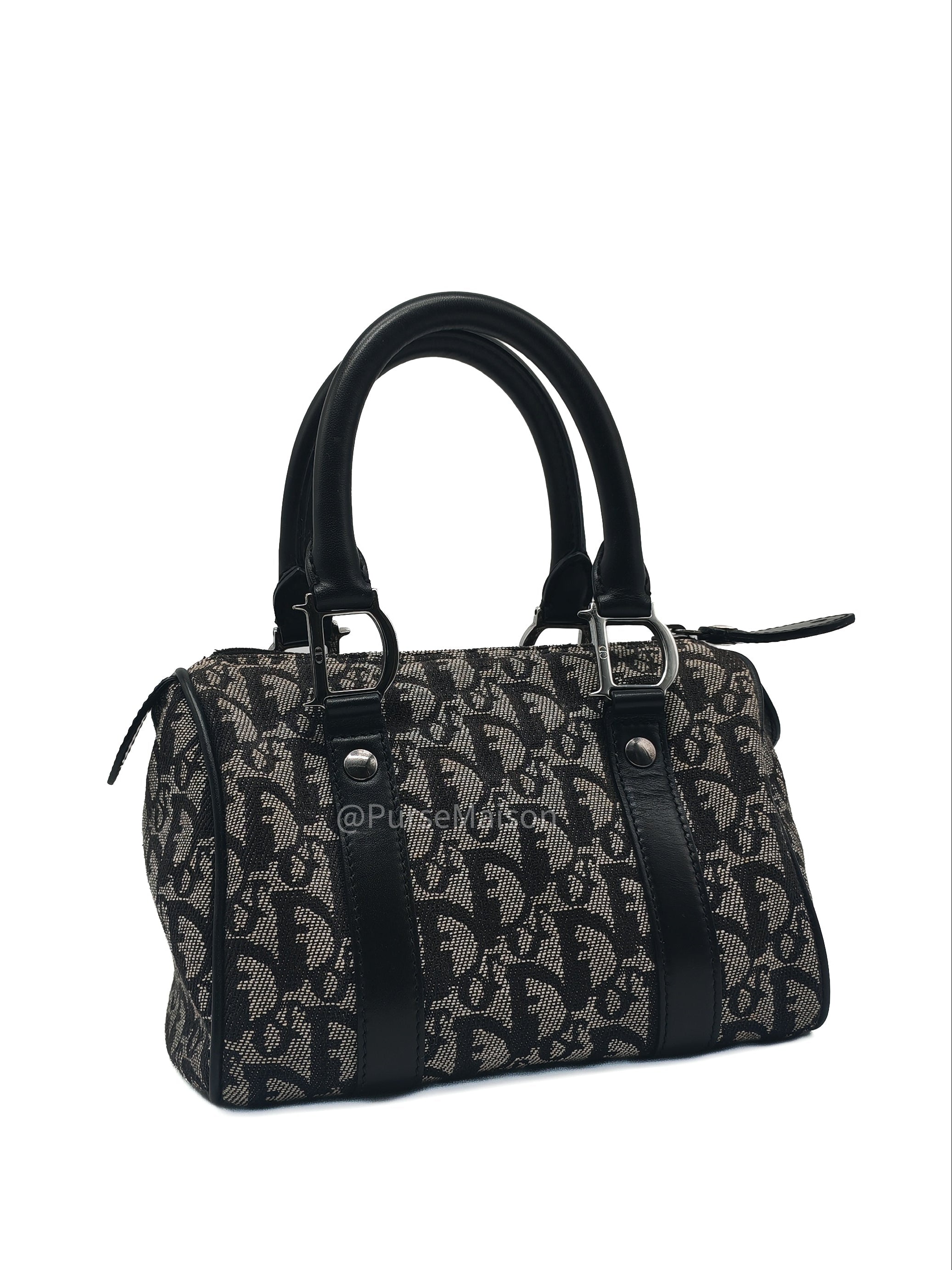 Christian Dior Vintage Boston Bag Mini in Trotter Monogram Canvas | Purse Maison Luxury Bags Shop