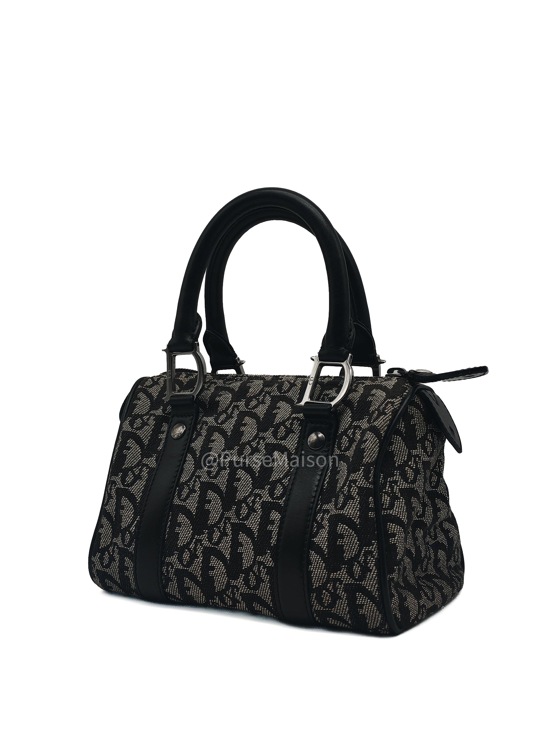 Christian Dior Vintage Boston Bag Mini in Trotter Monogram Canvas | Purse Maison Luxury Bags Shop