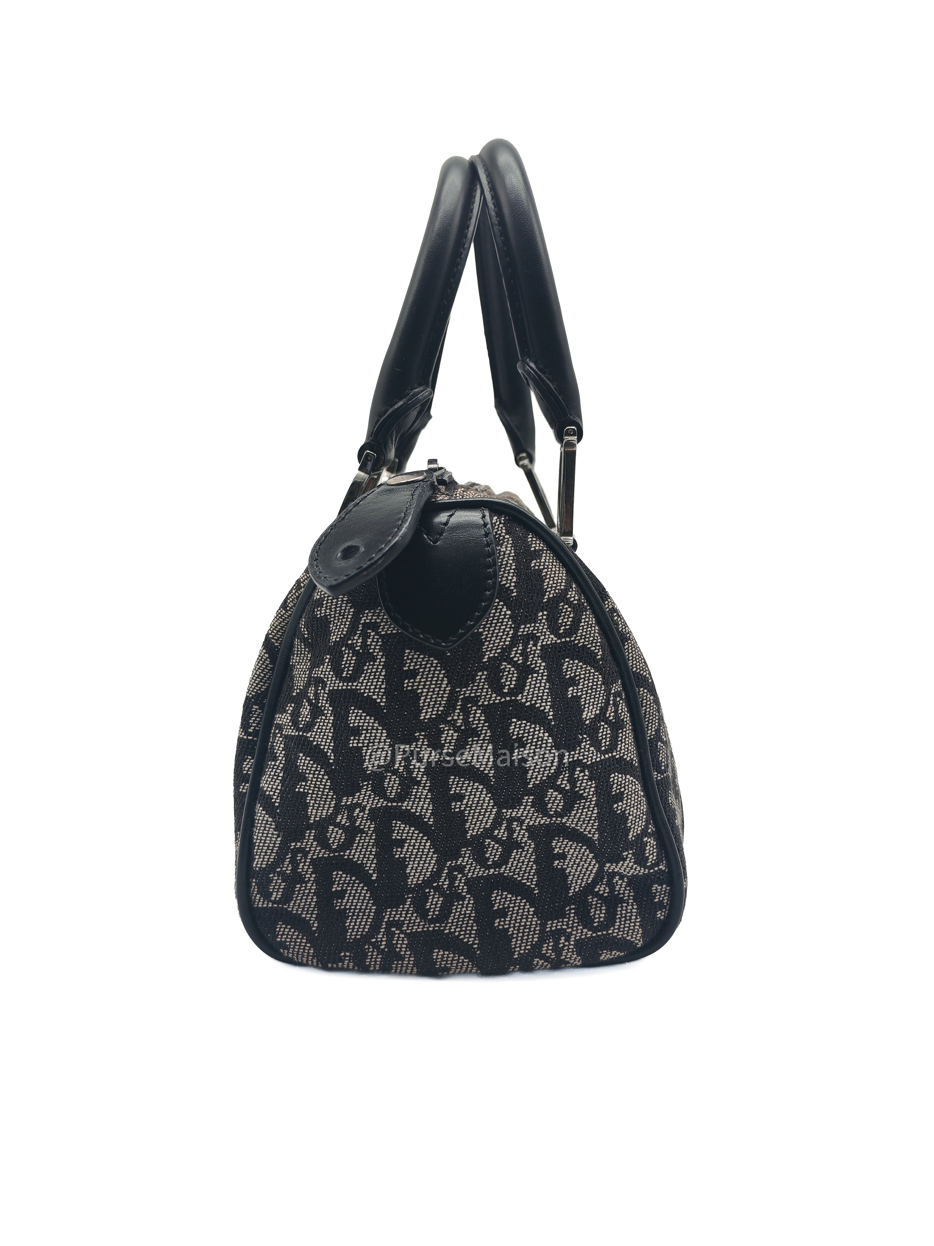 Christian Dior Vintage Boston Bag Mini in Trotter Monogram Canvas | Purse Maison Luxury Bags Shop