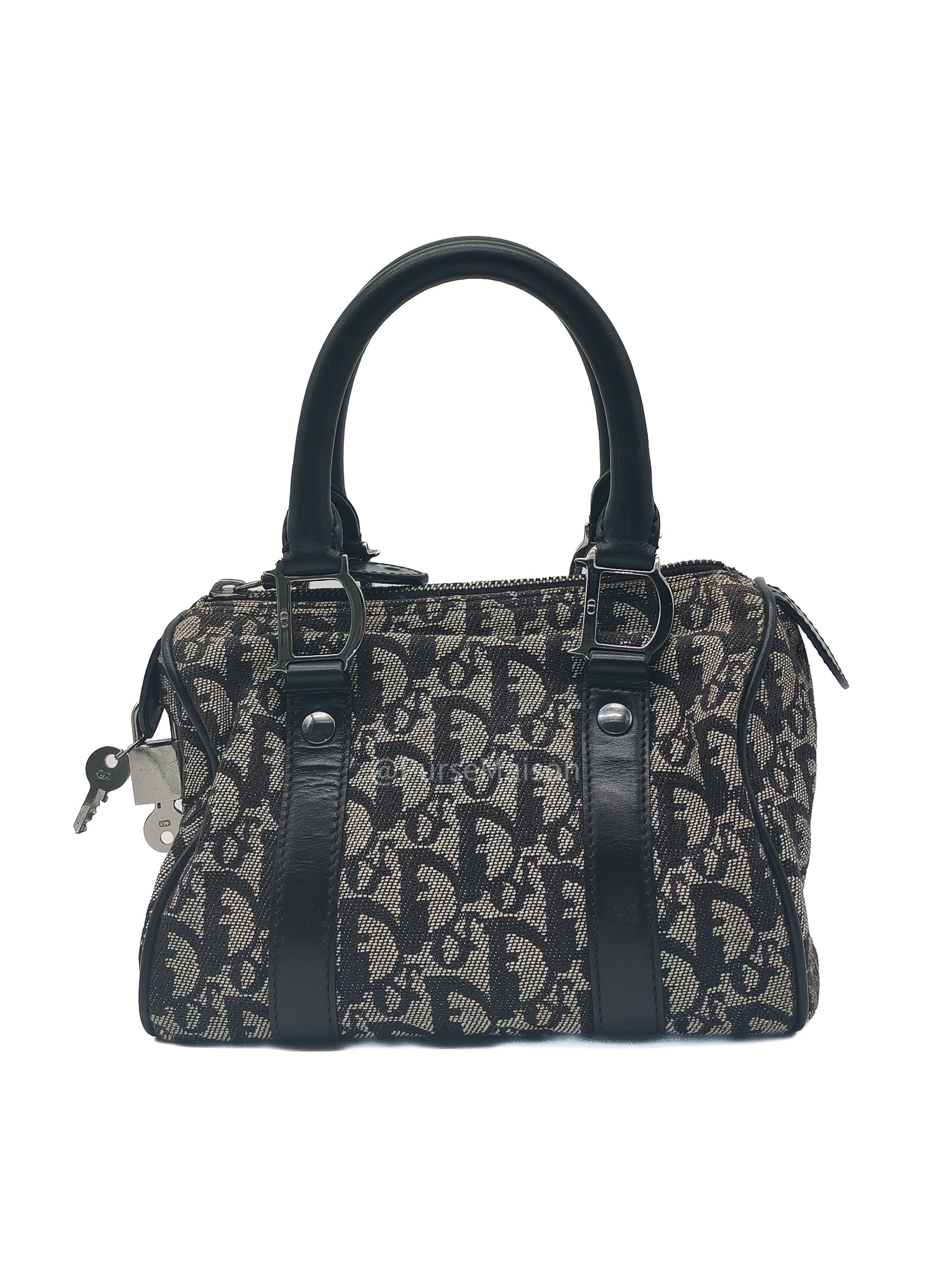 Christian Dior Vintage Boston Bag Mini in Trotter Monogram Canvas | Purse Maison Luxury Bags Shop