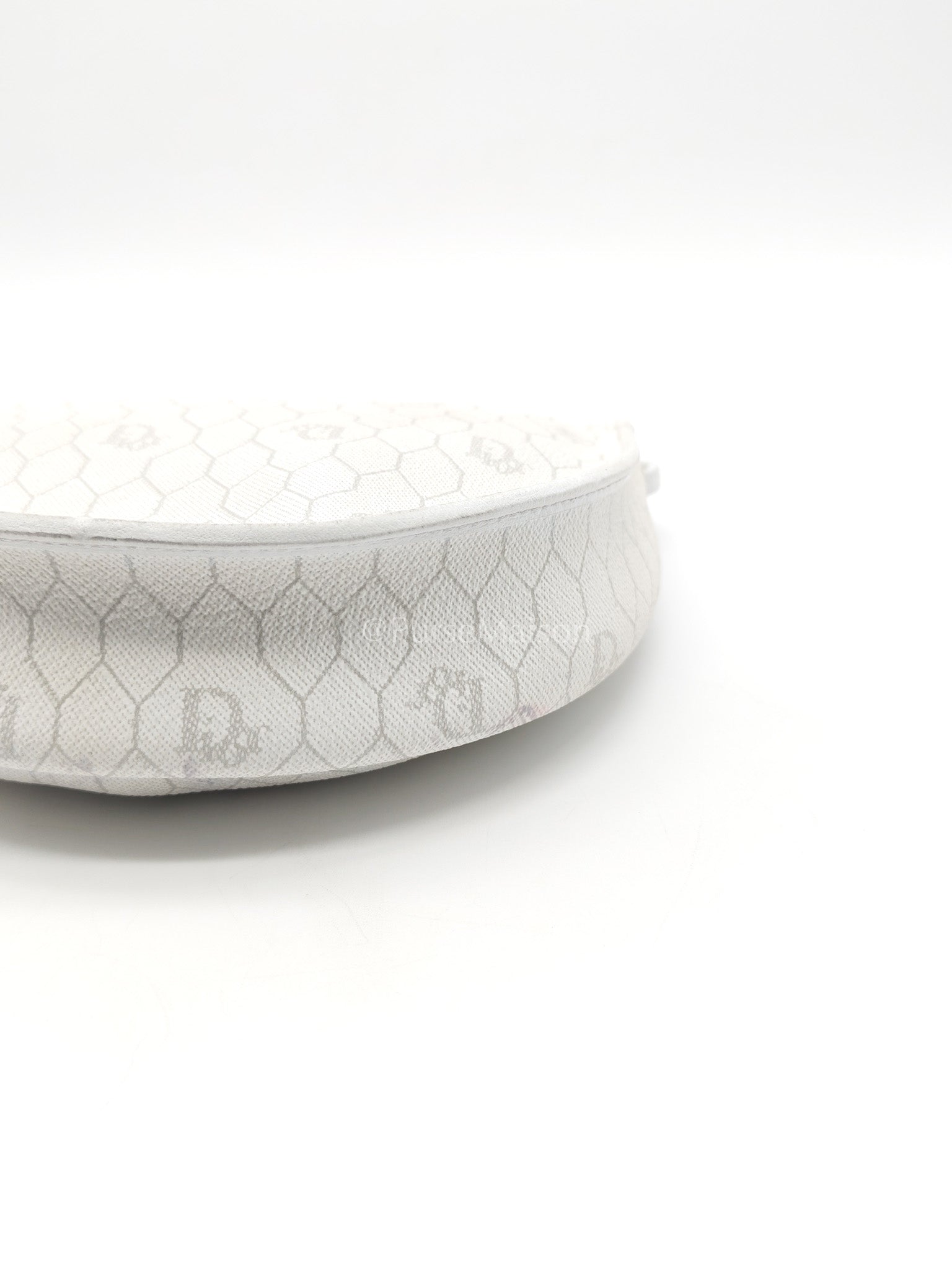 Christian Dior Vintage Honeycomb Canvas in White Shoulder Bag | Purse Maison Luxury Bags Shop