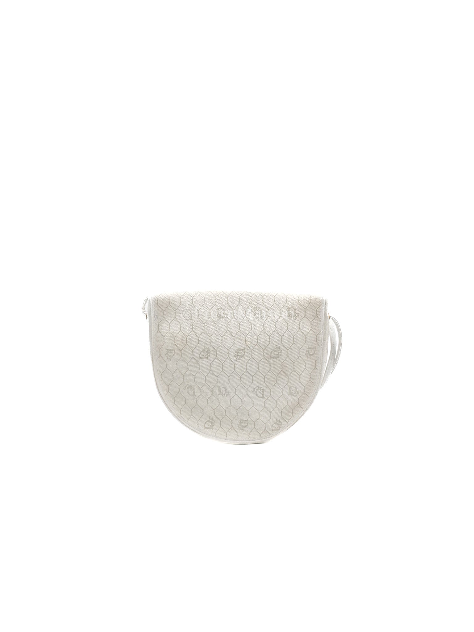 Christian Dior Vintage Honeycomb Canvas in White Shoulder Bag | Purse Maison Luxury Bags Shop