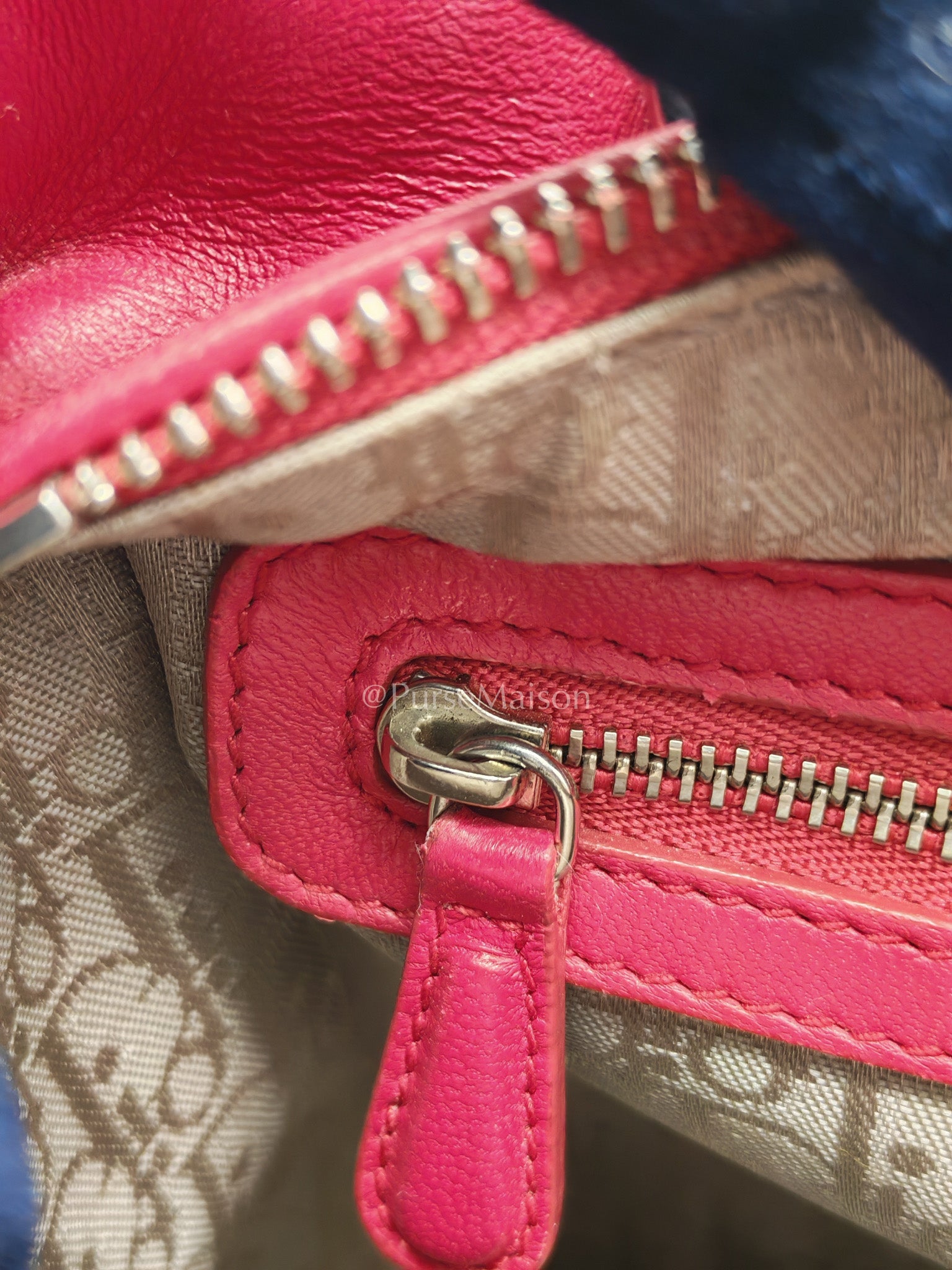 Christian Dior Vintage Lady Dior Medium in Rose Fuschia Lambskin Leather Silver Hardware | Purse Maison Luxury Bags Shop