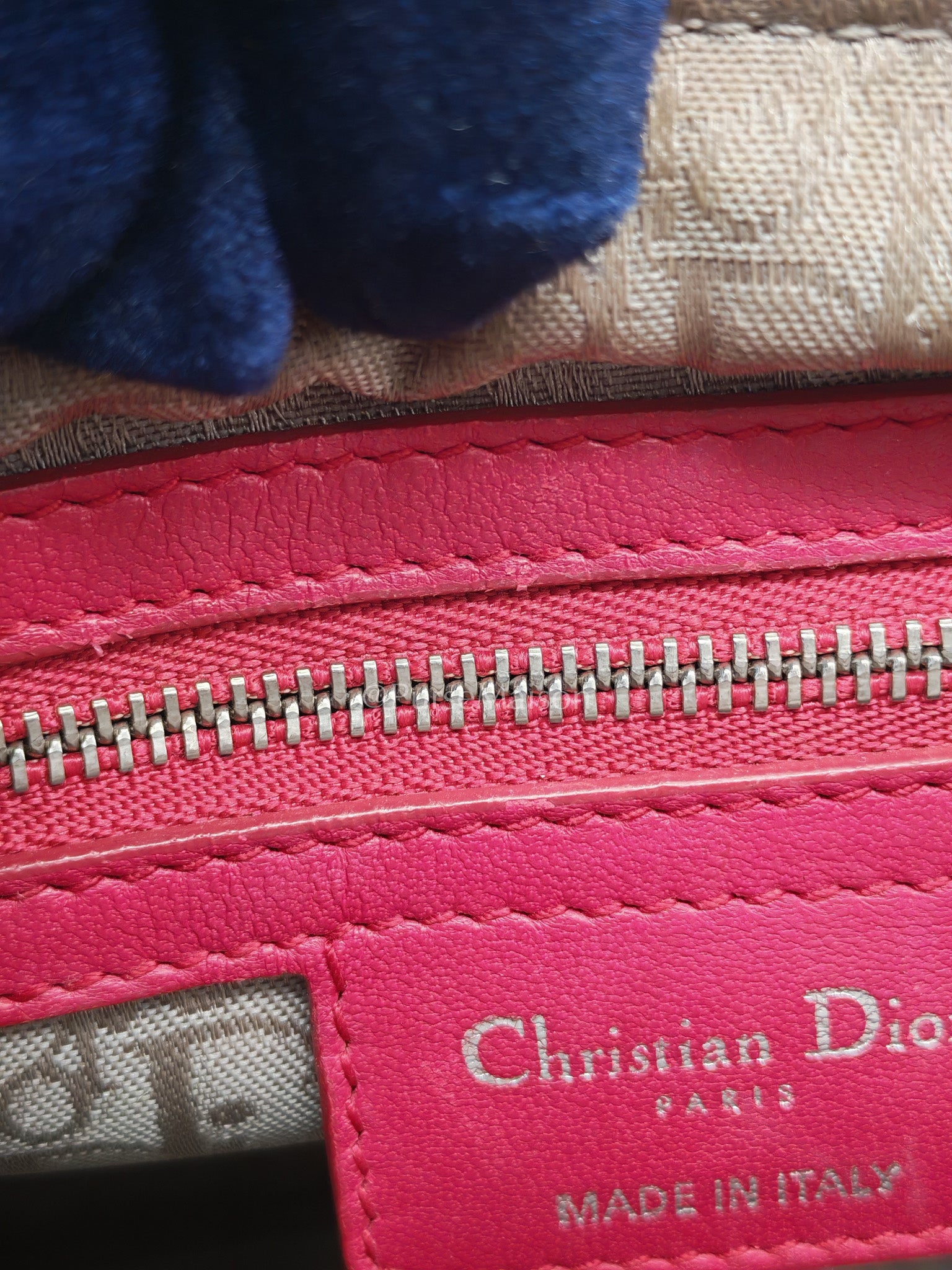 Christian Dior Vintage Lady Dior Medium in Rose Fuschia Lambskin Leather Silver Hardware | Purse Maison Luxury Bags Shop