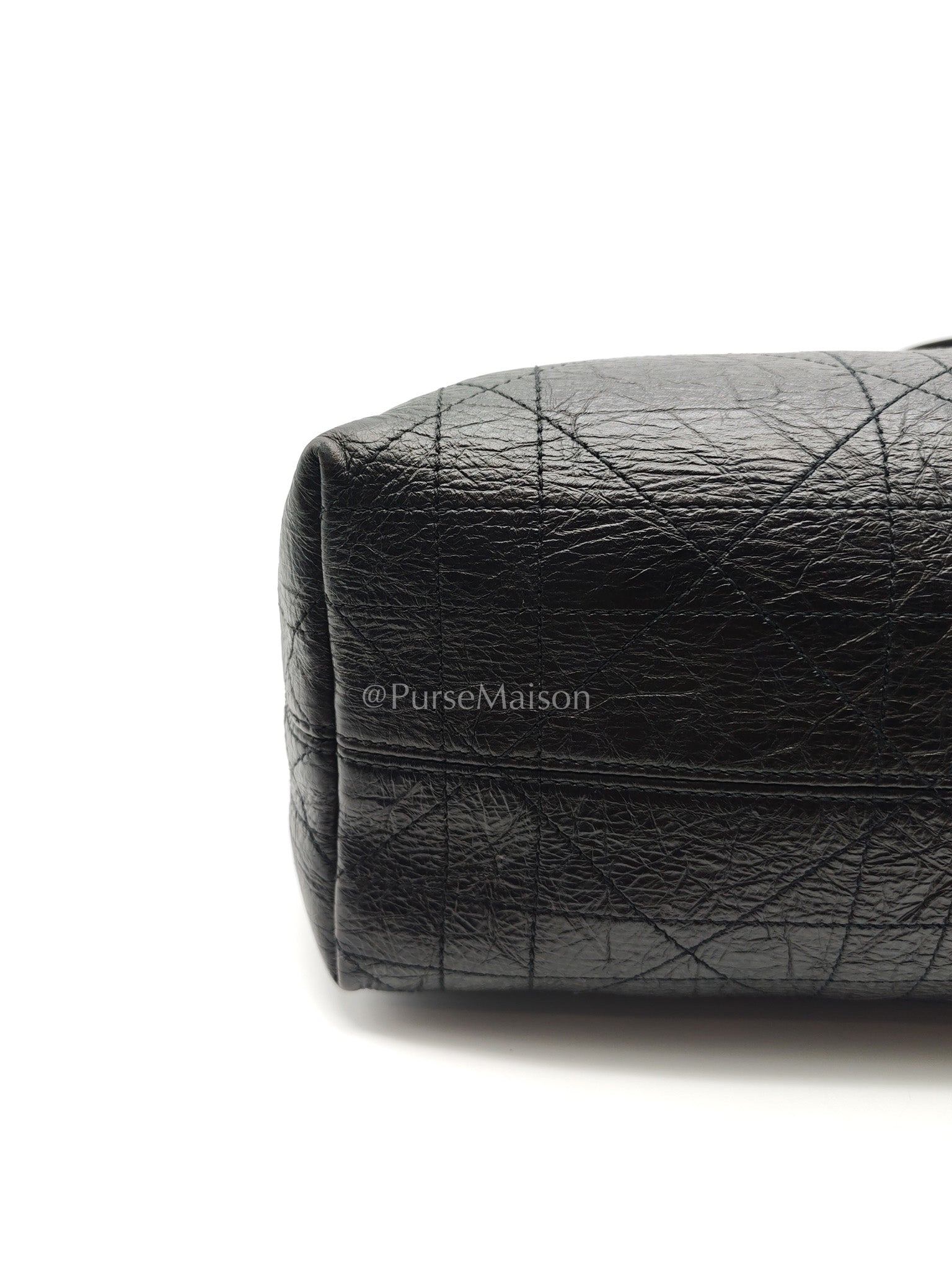Christian Dior Voyage Bag in Black Crinkled Calfskin Leather Shoulder Bag | Purse Maison Luxury Bags Shop