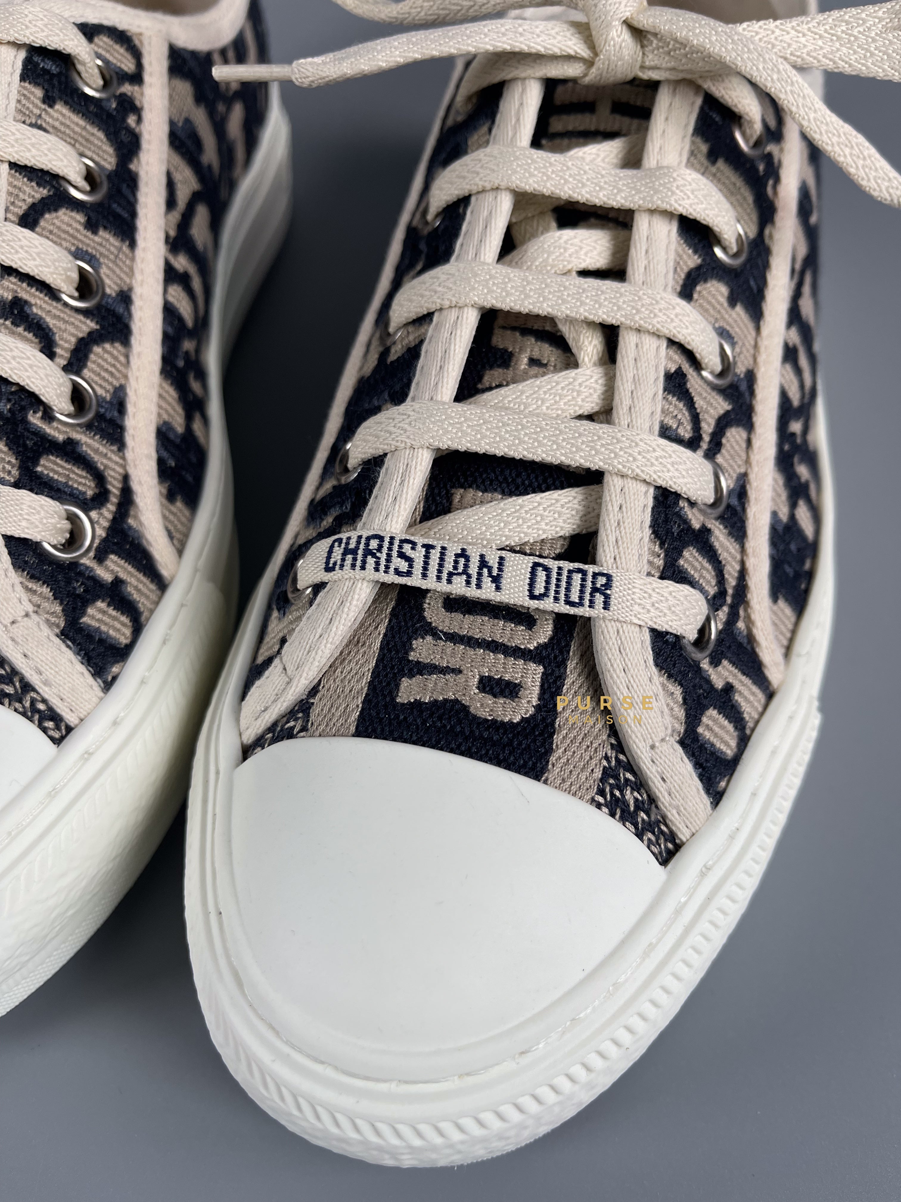 Christian Dior Walk 'n' Dior Cloth Trainer Navy Size 39 | Purse Maison Luxury Bags Shop
