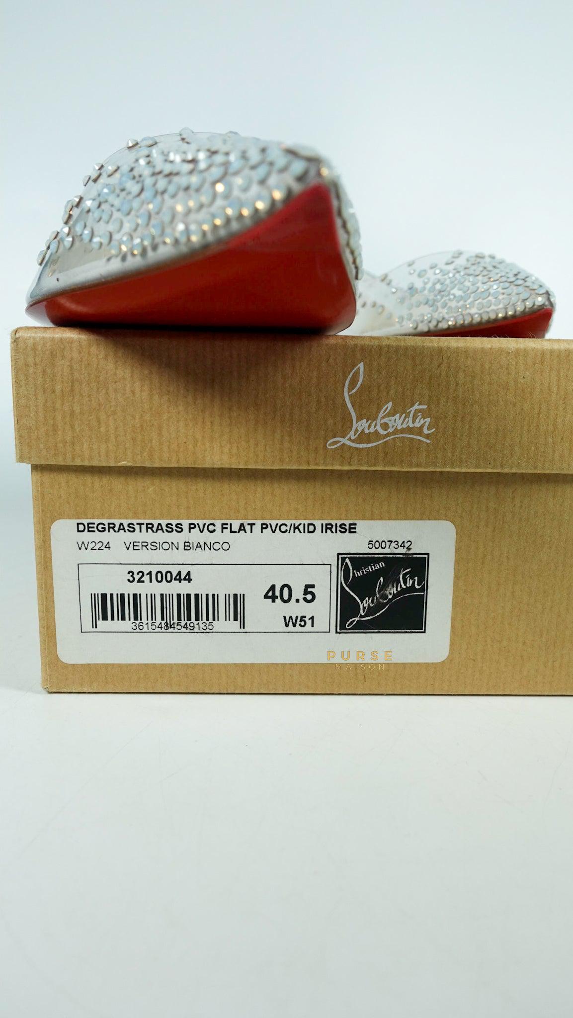 Christian Louboutin Degrastrass PVC Flat PVC Version Bianco