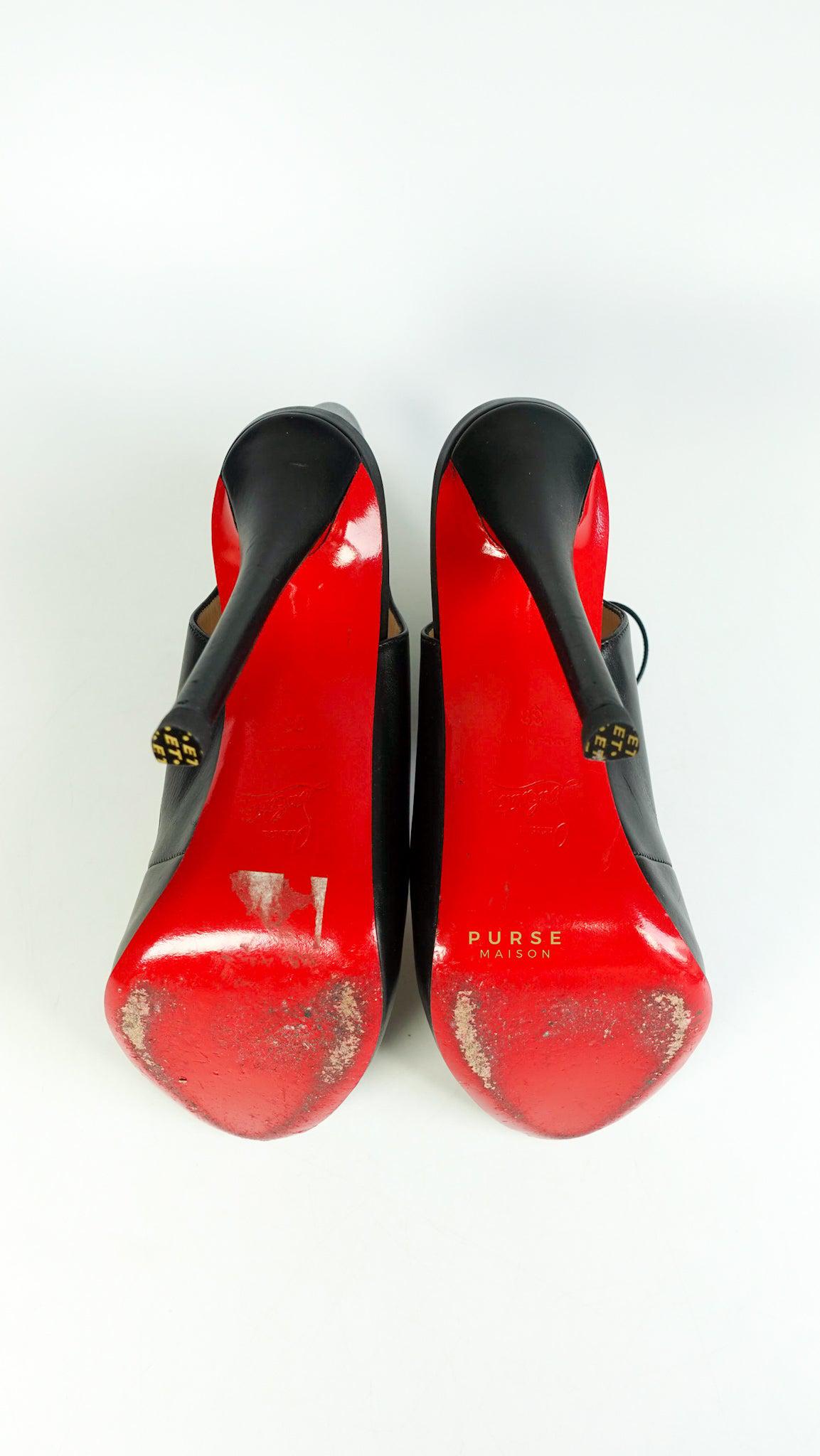 Christian Louboutin Ferme Rouge Cut Out Pointed Toe Pumps Heeled Sandals Size 38 EU (24.5cm)