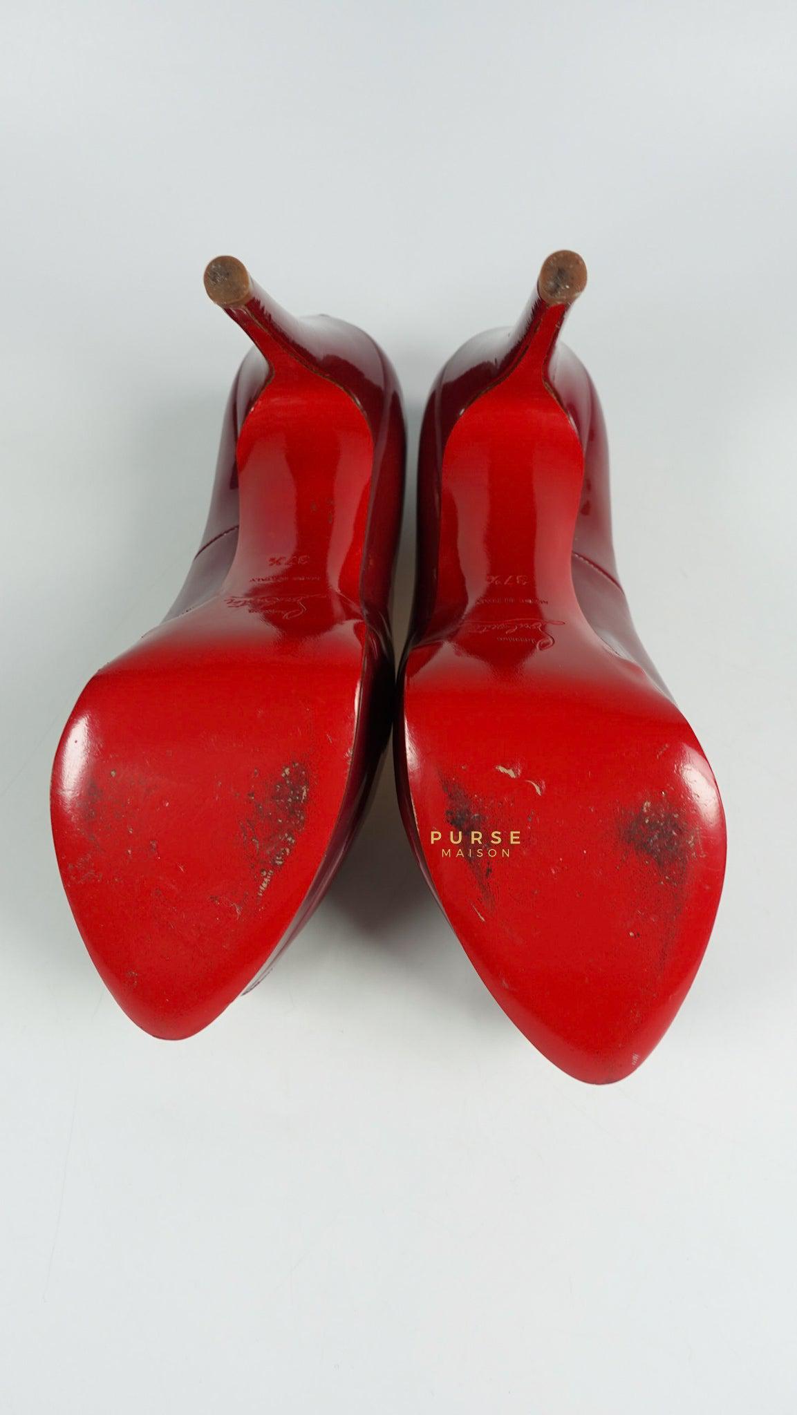 Christian Louboutin Palais Royal Red Patent High Heels Pump Size 37.5 EU (24cm)