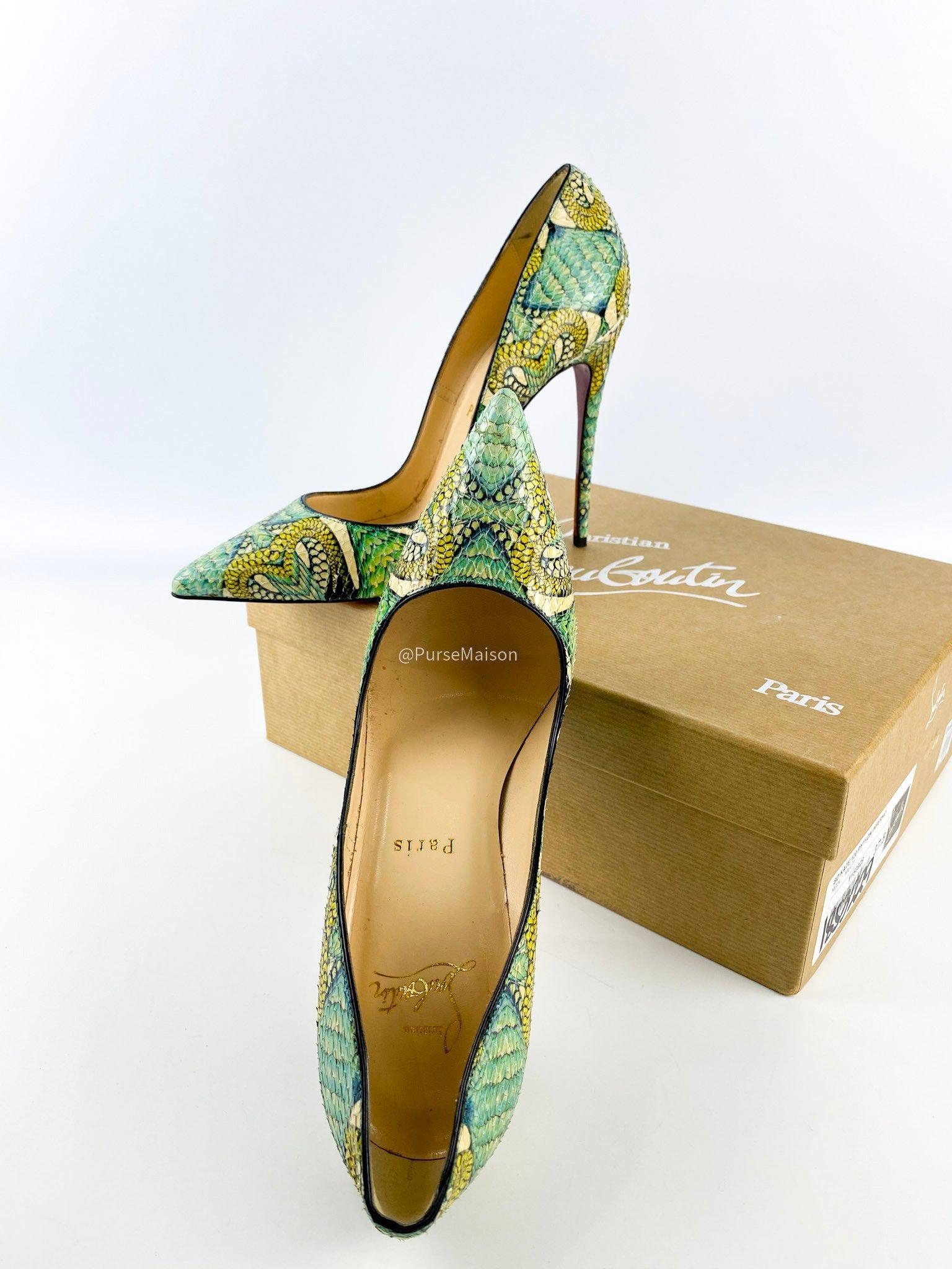 Christian Louboutin So Kate 120 Python Inferno Sandals (Size 37.5 EUR, 25.5 cm)