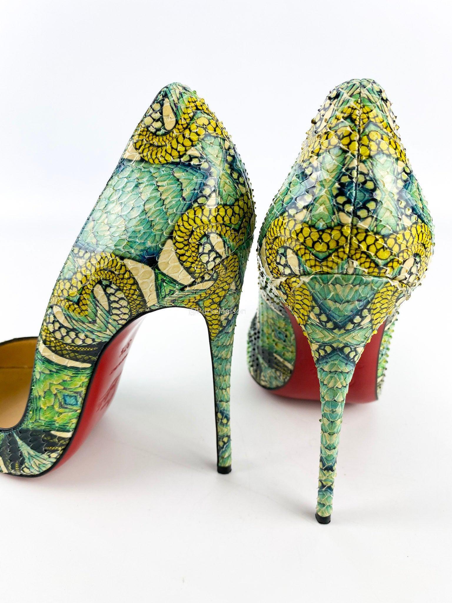 Christian Louboutin So Kate 120 Python Inferno Sandals (Size 37.5 EUR, 25.5 cm)