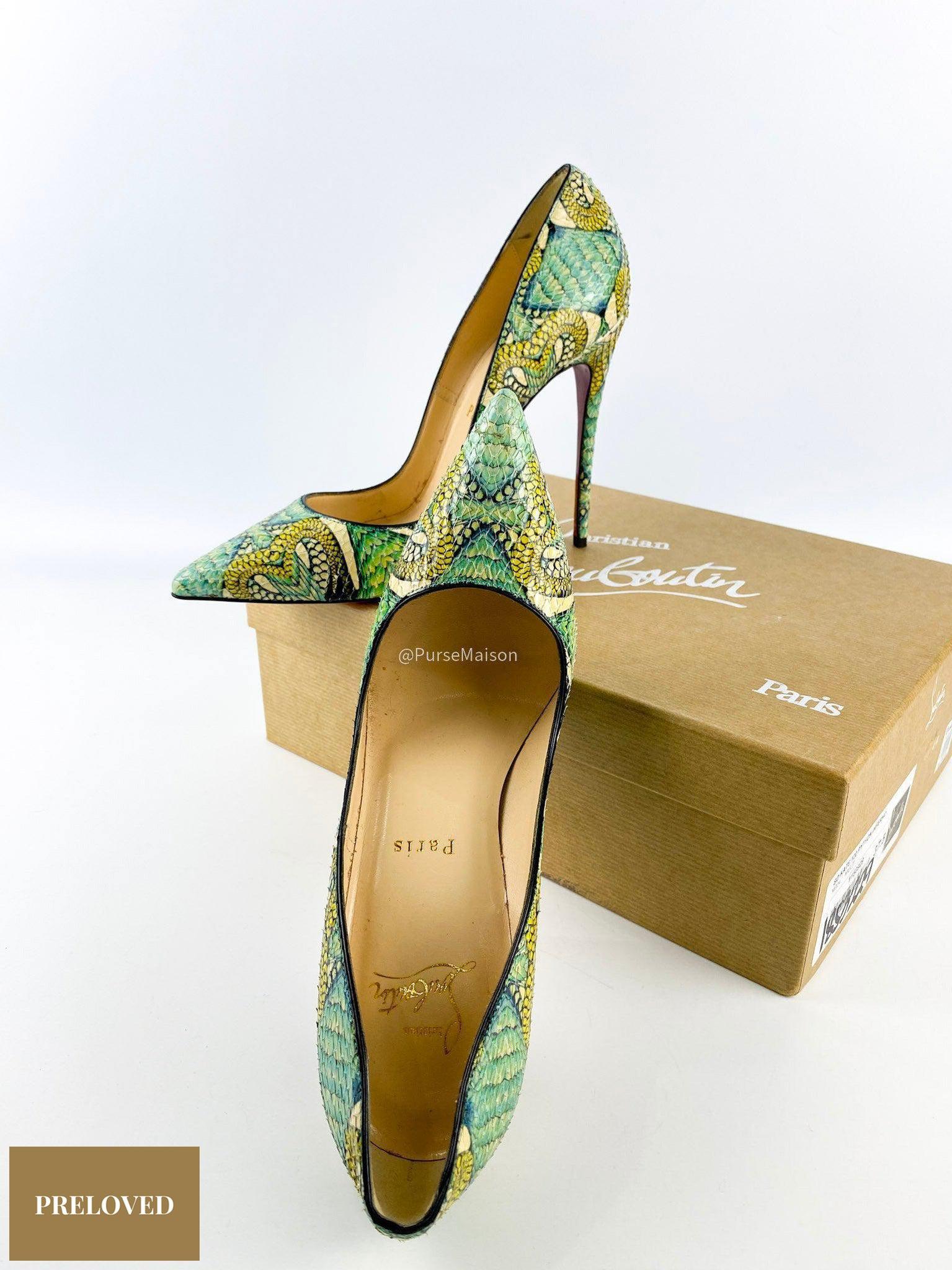 Louis Vuitton Christian Louboutin So Kate 120 Phyton Flower Heels