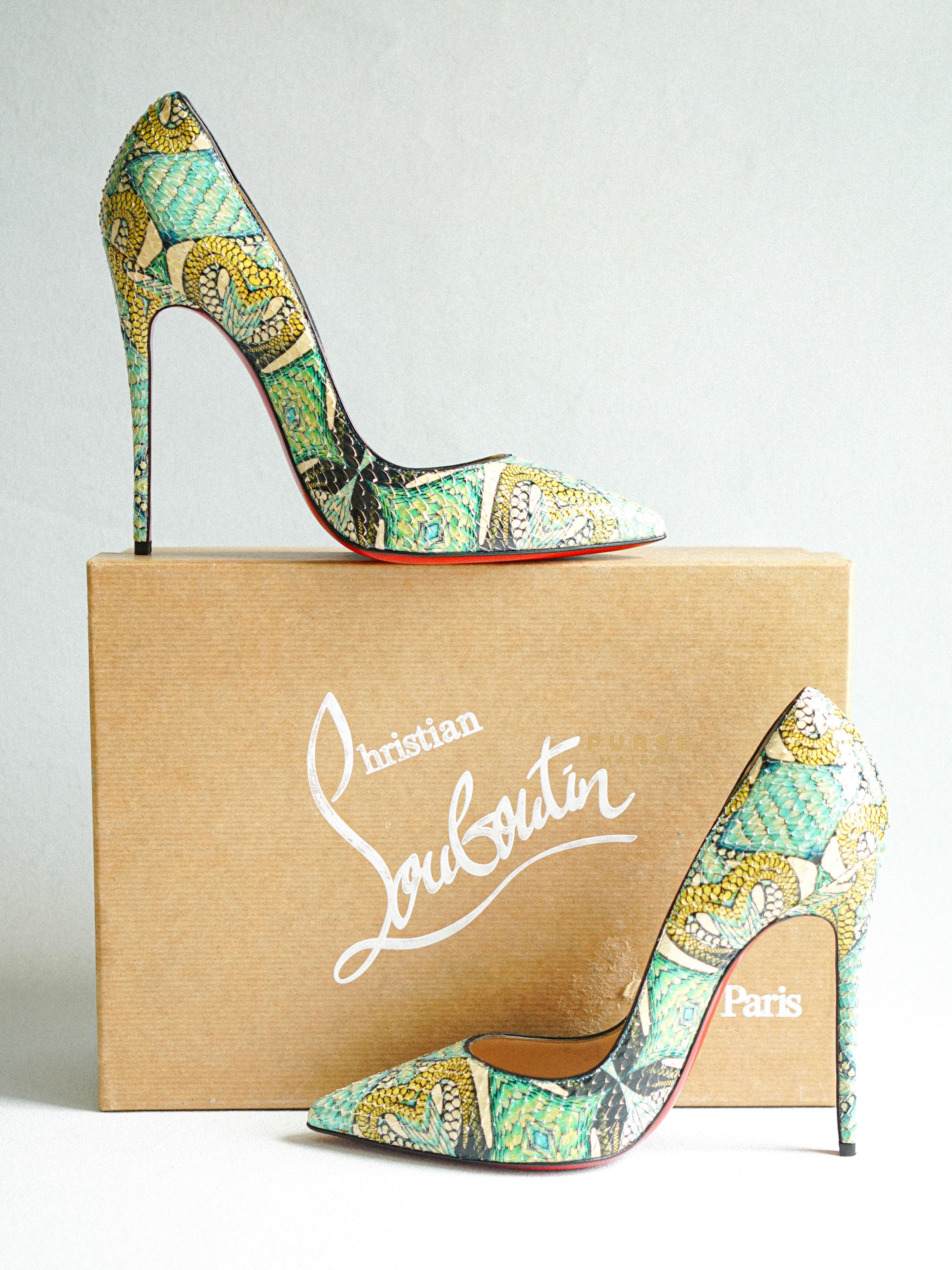 Christian Louboutin So Kate 120 Python Inferno Sandals (Size 37.5 EUR, 25.5 cm) | Purse Maison Luxury Bags Shop