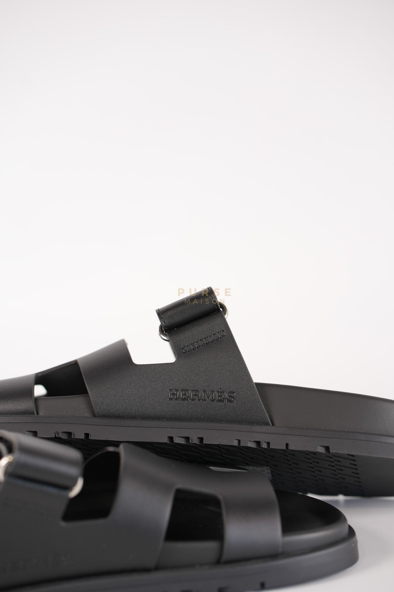 Chypre Black Sandals Size 38 EU (24cm) | Purse Maison Luxury Bags Shop