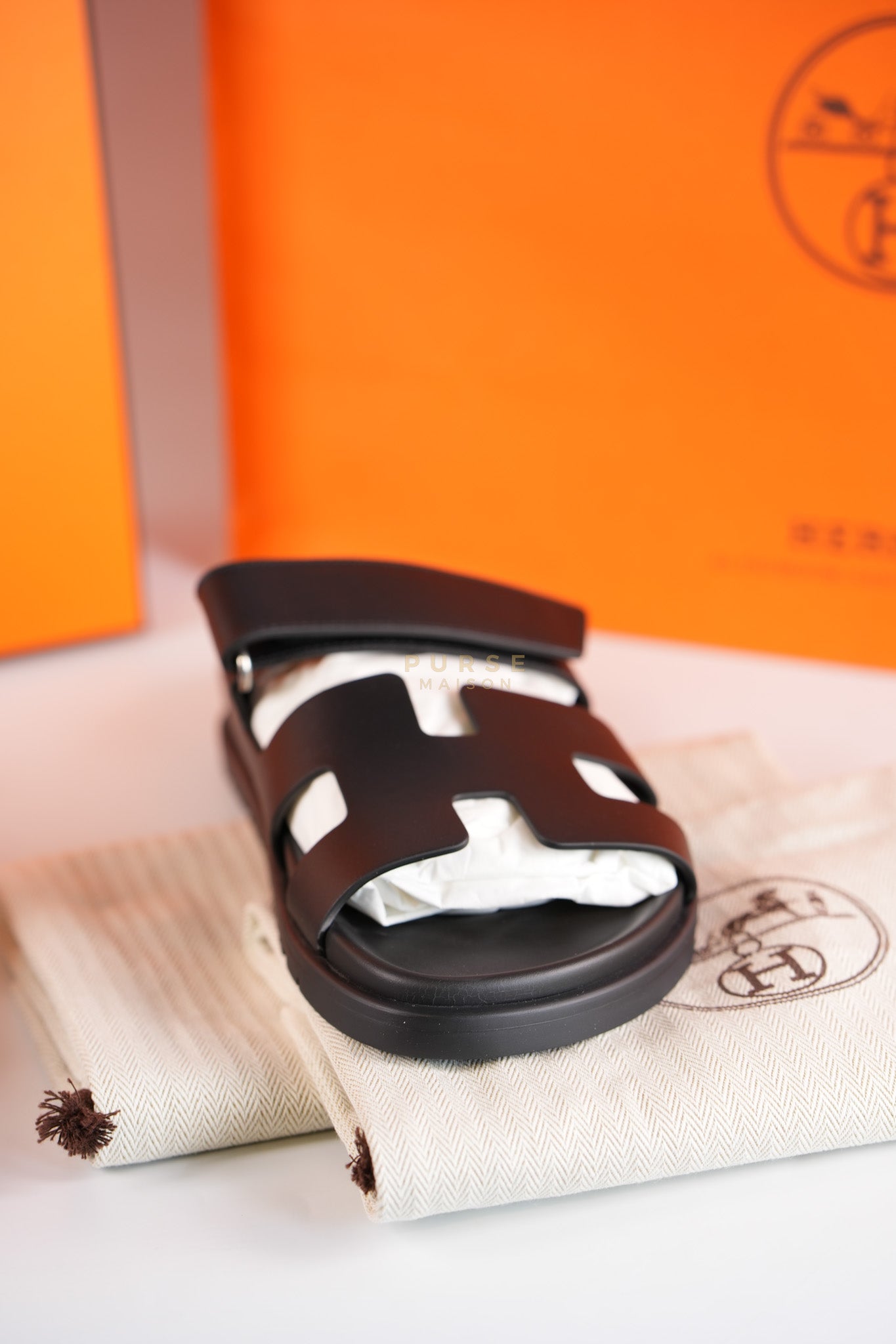 Chypre Black Sandals Size 38 EU (24cm) | Purse Maison Luxury Bags Shop