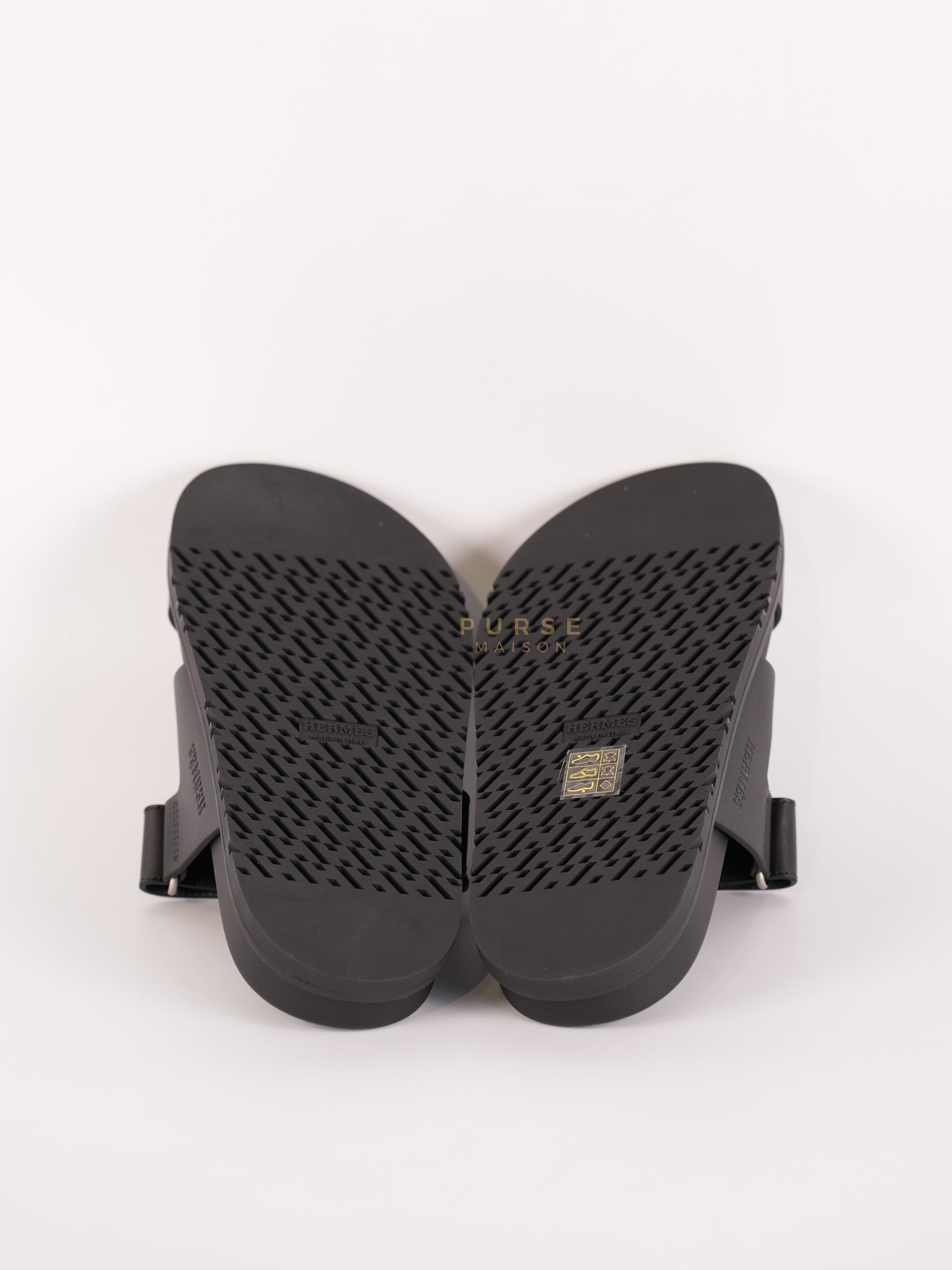 Chypre Black Sandals Size 38 EU (24cm) | Purse Maison Luxury Bags Shop