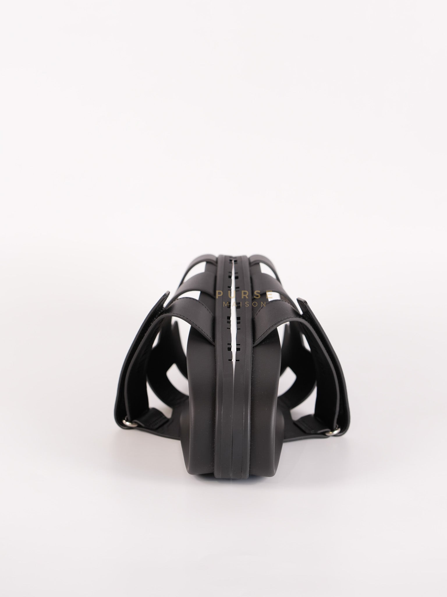 Chypre Black Sandals Size 38 EU (24cm) | Purse Maison Luxury Bags Shop