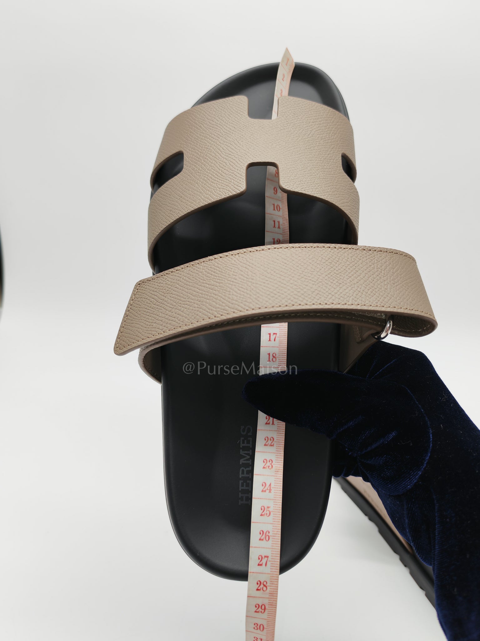 Chypre Etoupe in Epsom Leather Sandals Size 41 (EU) 26.5cm | Purse Maison Luxury Bags Shop